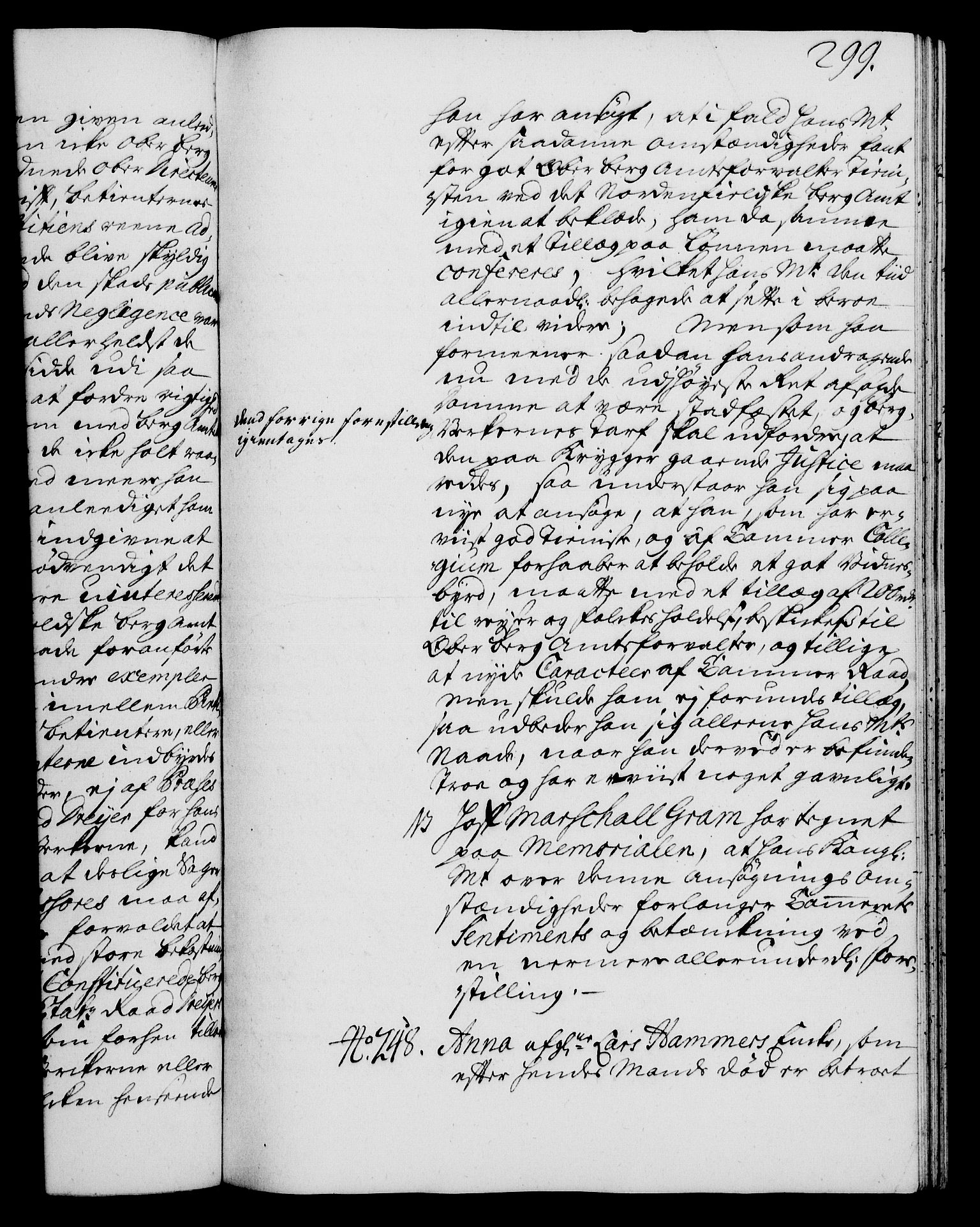 Rentekammeret, Kammerkanselliet, AV/RA-EA-3111/G/Gh/Gha/L0016: Norsk ekstraktmemorialprotokoll (merket RK 53.61), 1734-1735, p. 299