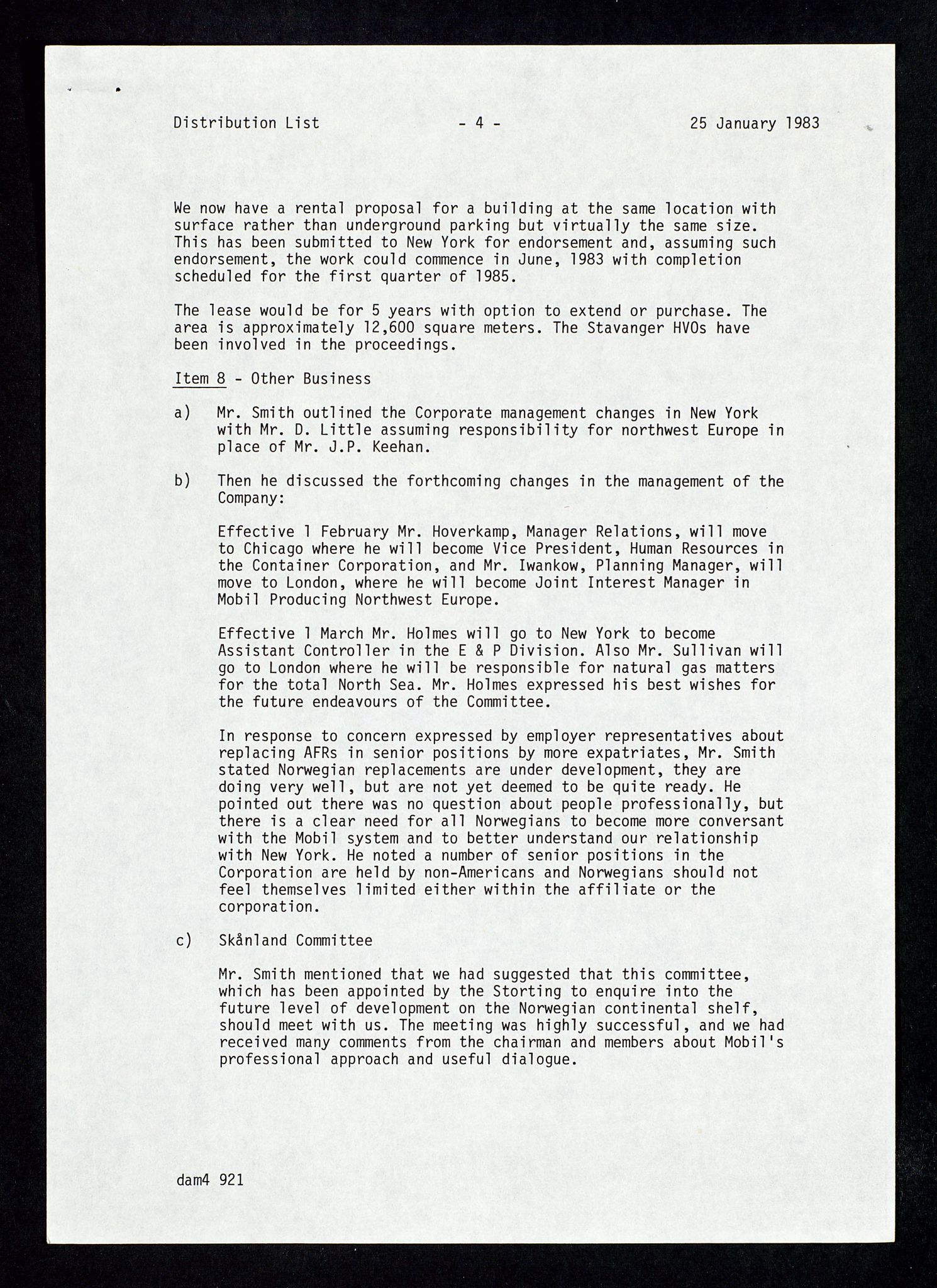 Pa 1578 - Mobil Exploration Norway Incorporated, AV/SAST-A-102024/4/D/Da/L0168: Sak og korrespondanse og styremøter, 1973-1986, p. 183