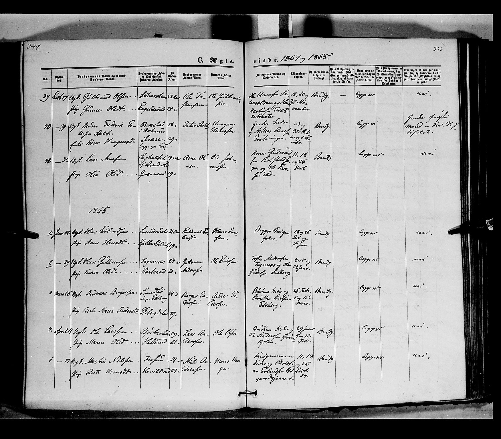 Vinger prestekontor, SAH/PREST-024/H/Ha/Haa/L0011: Parish register (official) no. 11, 1862-1870, p. 348