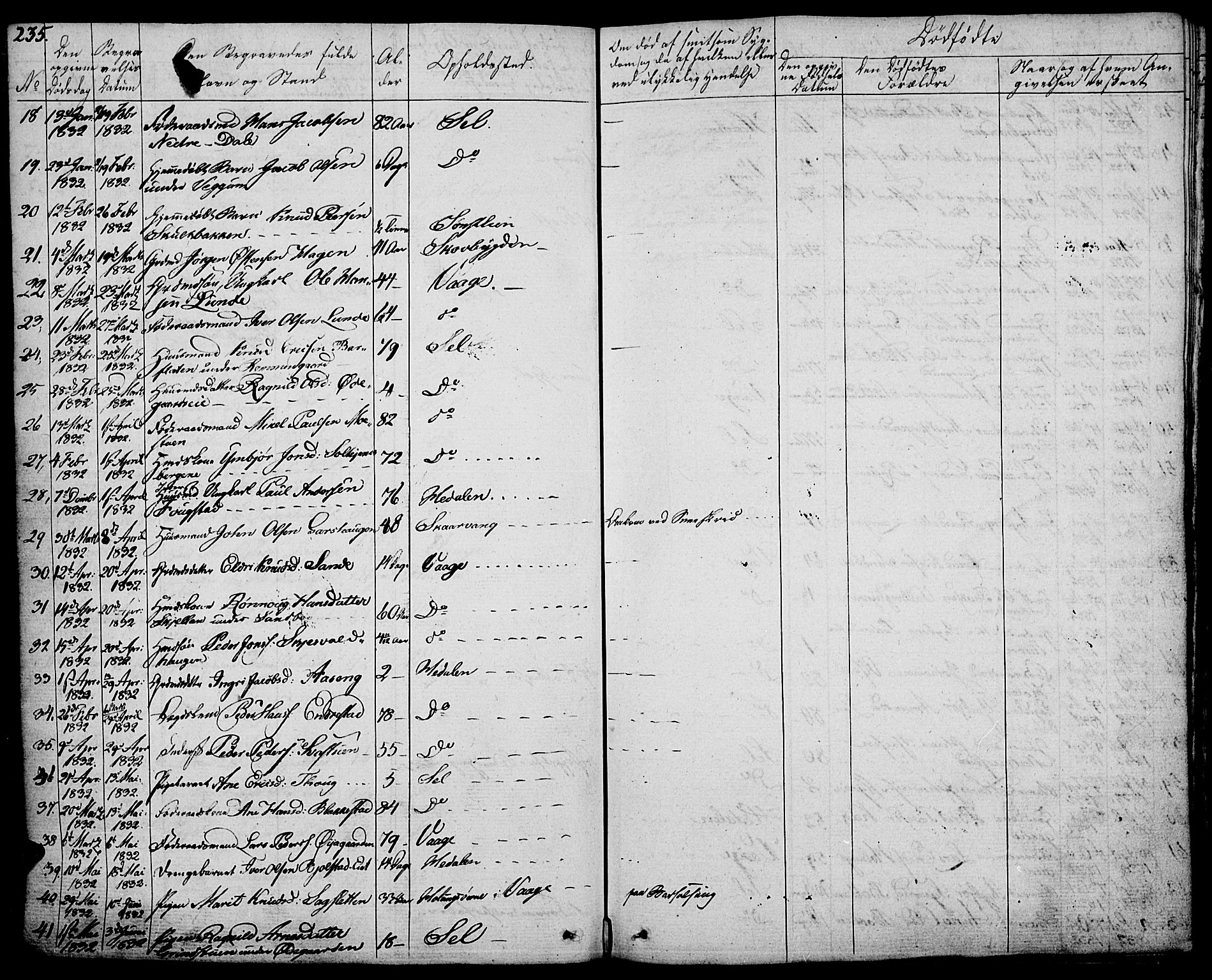 Vågå prestekontor, SAH/PREST-076/H/Ha/Haa/L0004: Parish register (official) no. 4 /1, 1827-1842, p. 235