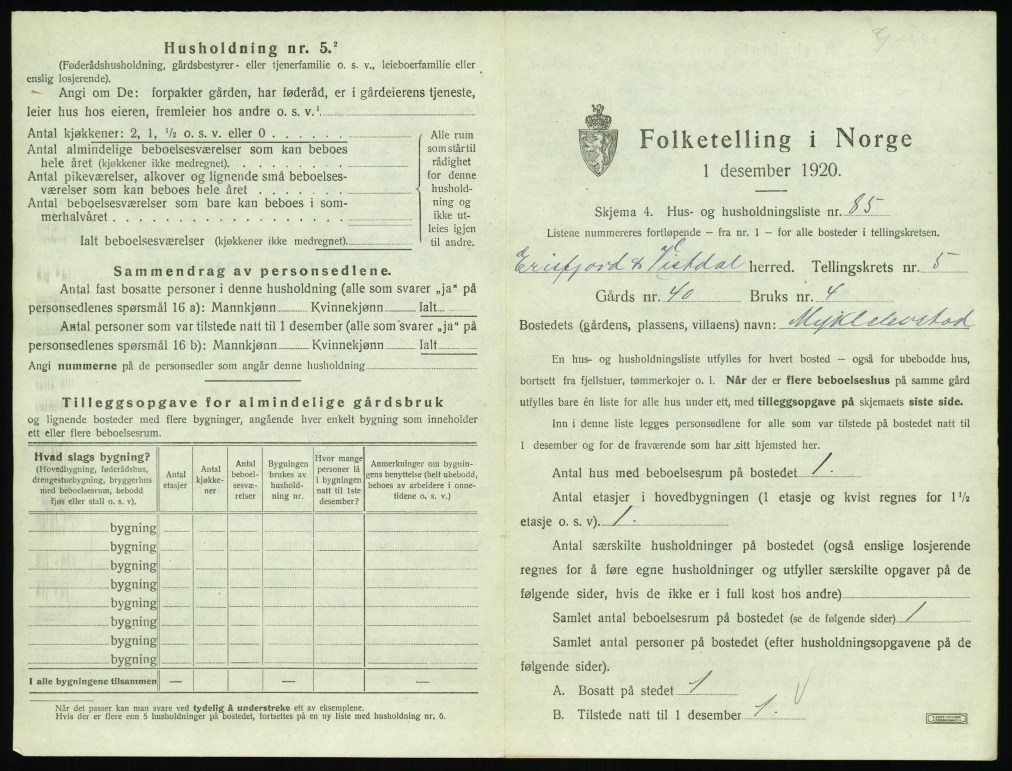 SAT, 1920 census for Eresfjord og Vistdal, 1920, p. 569