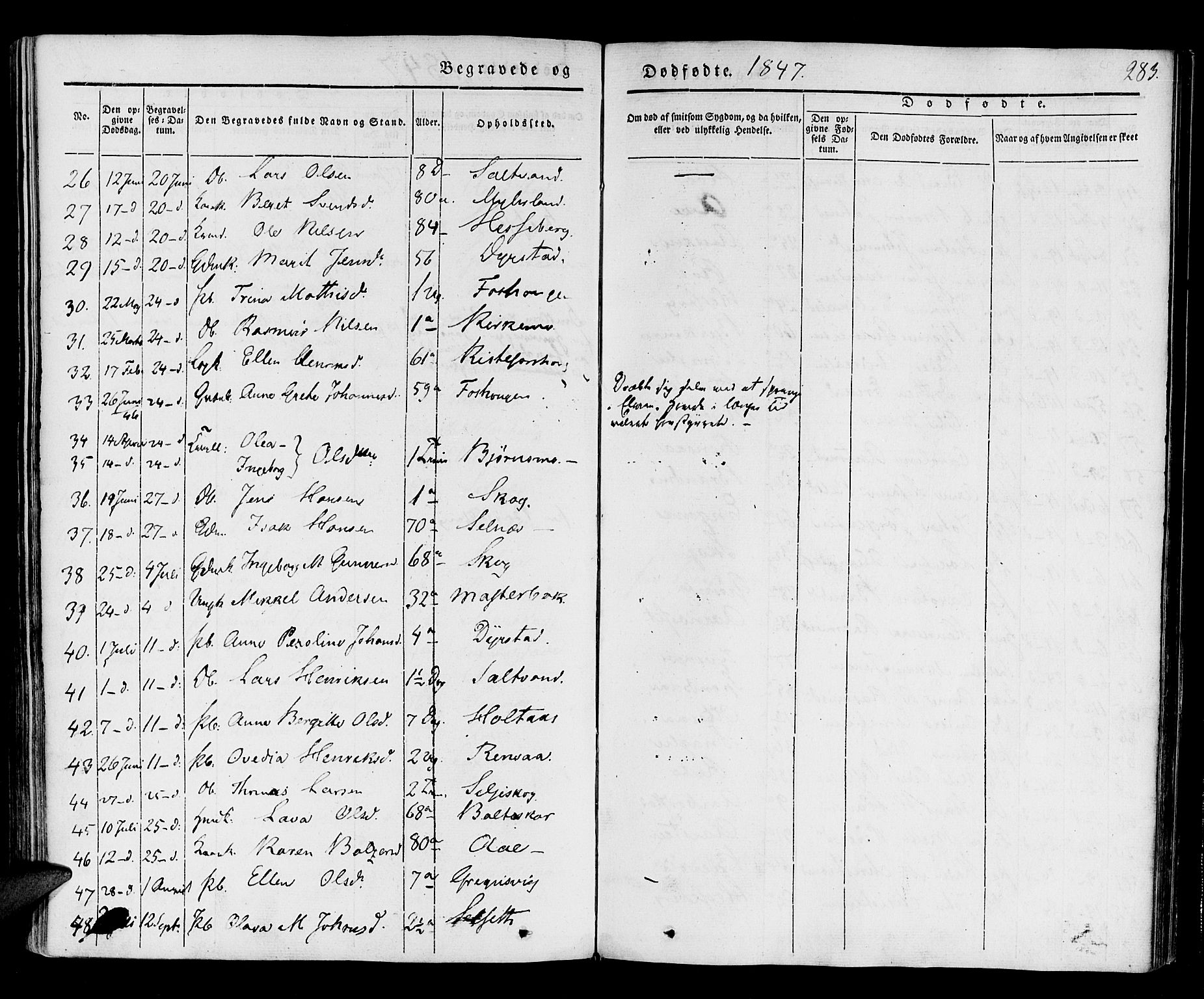 Ibestad sokneprestembete, SATØ/S-0077/H/Ha/Haa/L0006kirke: Parish register (official) no. 6, 1837-1850, p. 283