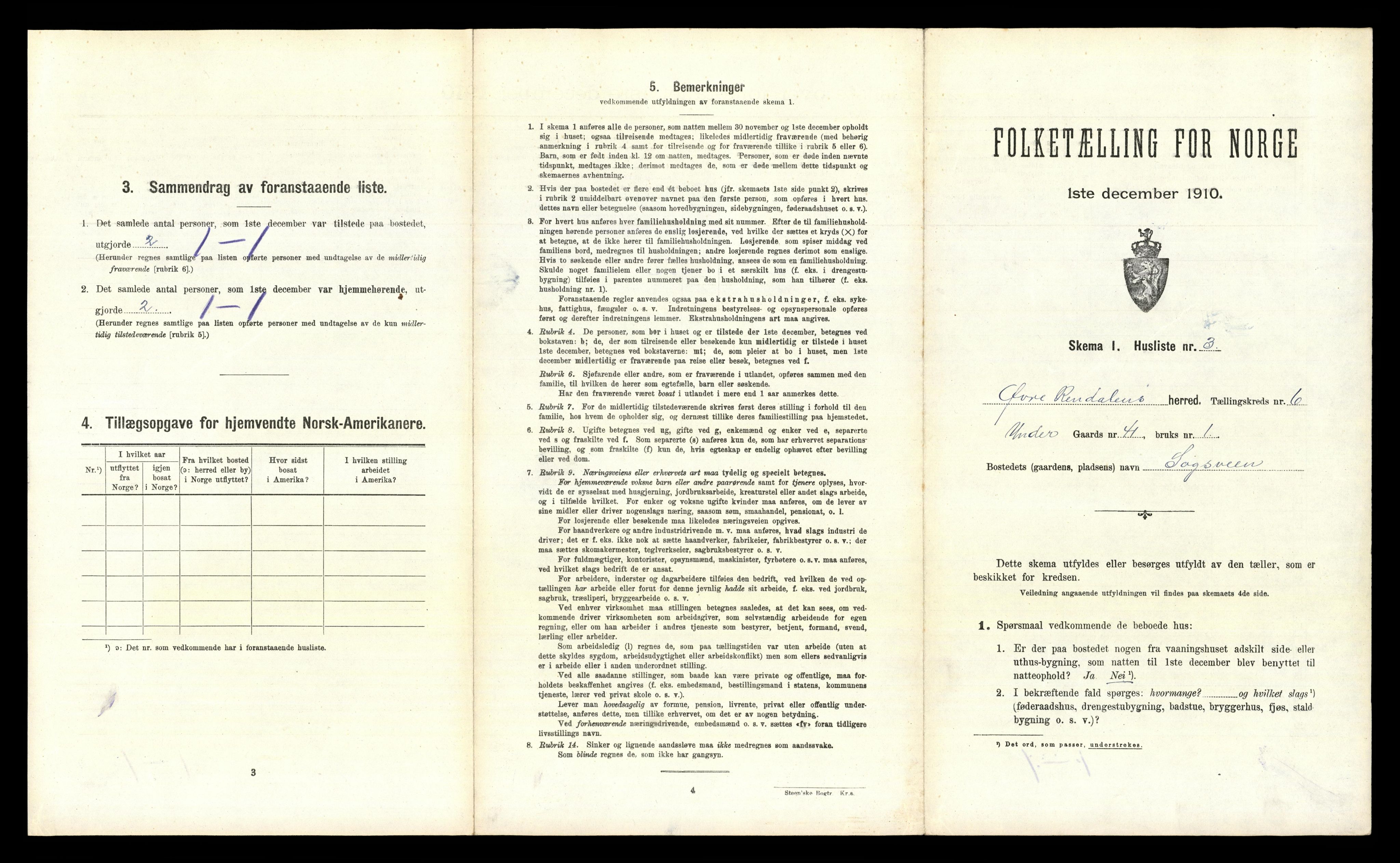 RA, 1910 census for Øvre Rendal, 1910, p. 394