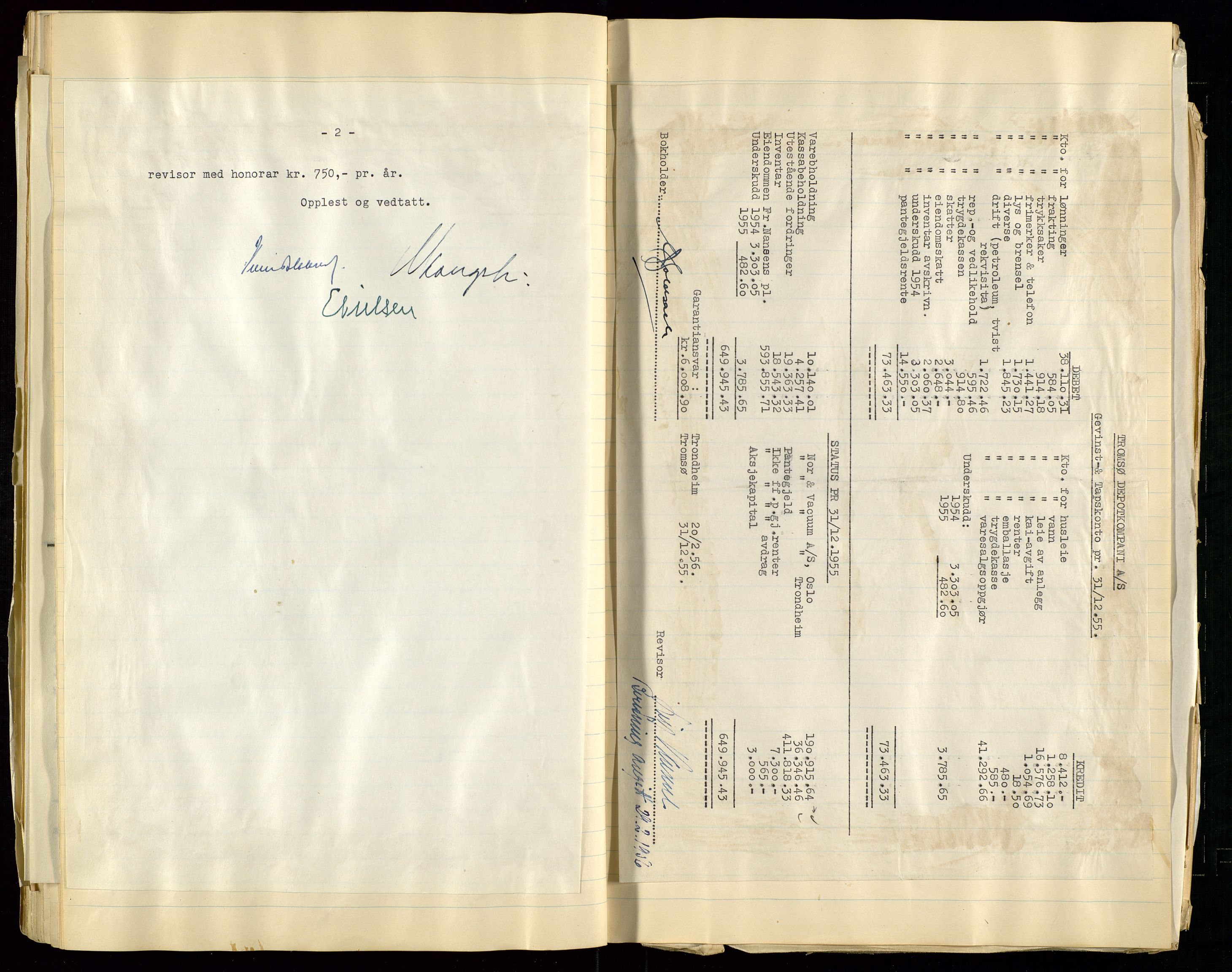 Pa 1518 - Tromsø Depotkompani NOR A/S, AV/SAST-A-101923/A/L0001: Styreprotokoll, 1939-1959, p. 52