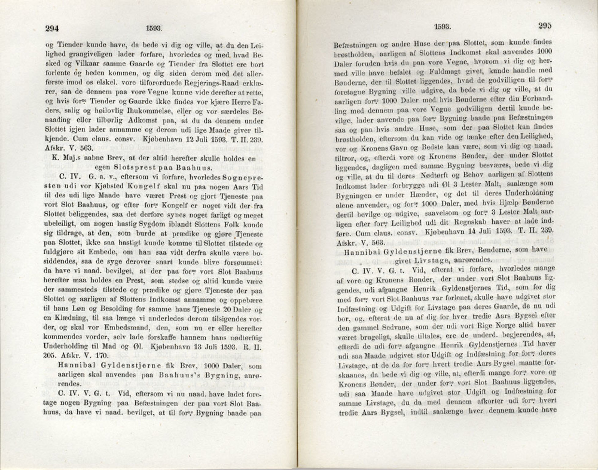 Publikasjoner utgitt av Det Norske Historiske Kildeskriftfond, PUBL/-/-/-: Norske Rigs-Registranter, bind 3, 1588-1602, p. 294-295