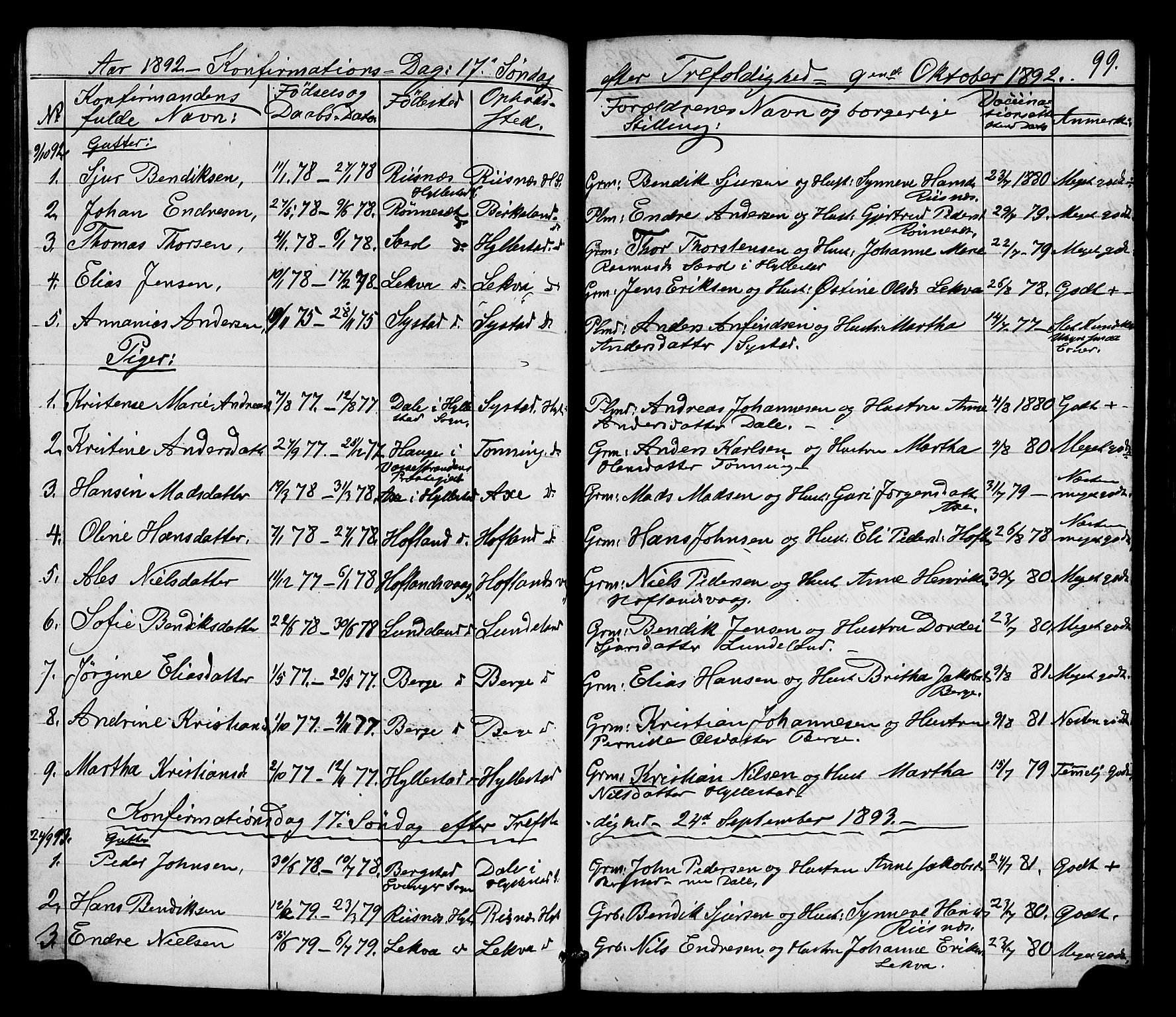 Hyllestad sokneprestembete, AV/SAB-A-80401: Parish register (copy) no. A 2, 1876-1906, p. 99