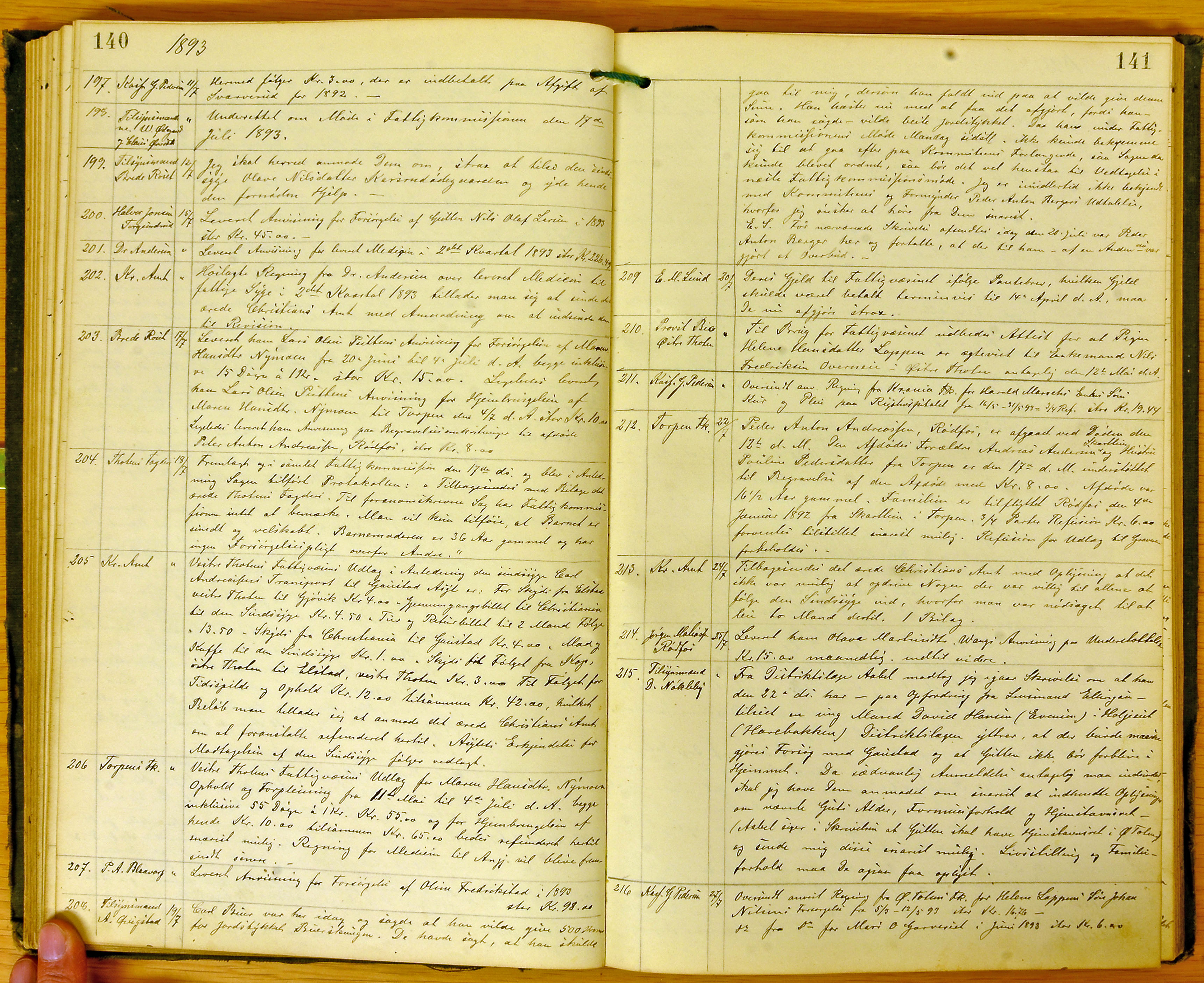 Vestre Toten kommunearkiv*, KVT/-/-/-: Kopibok for fattigkommisjonen i Vestre Toten kommune, 1888-1898, p. 140-141