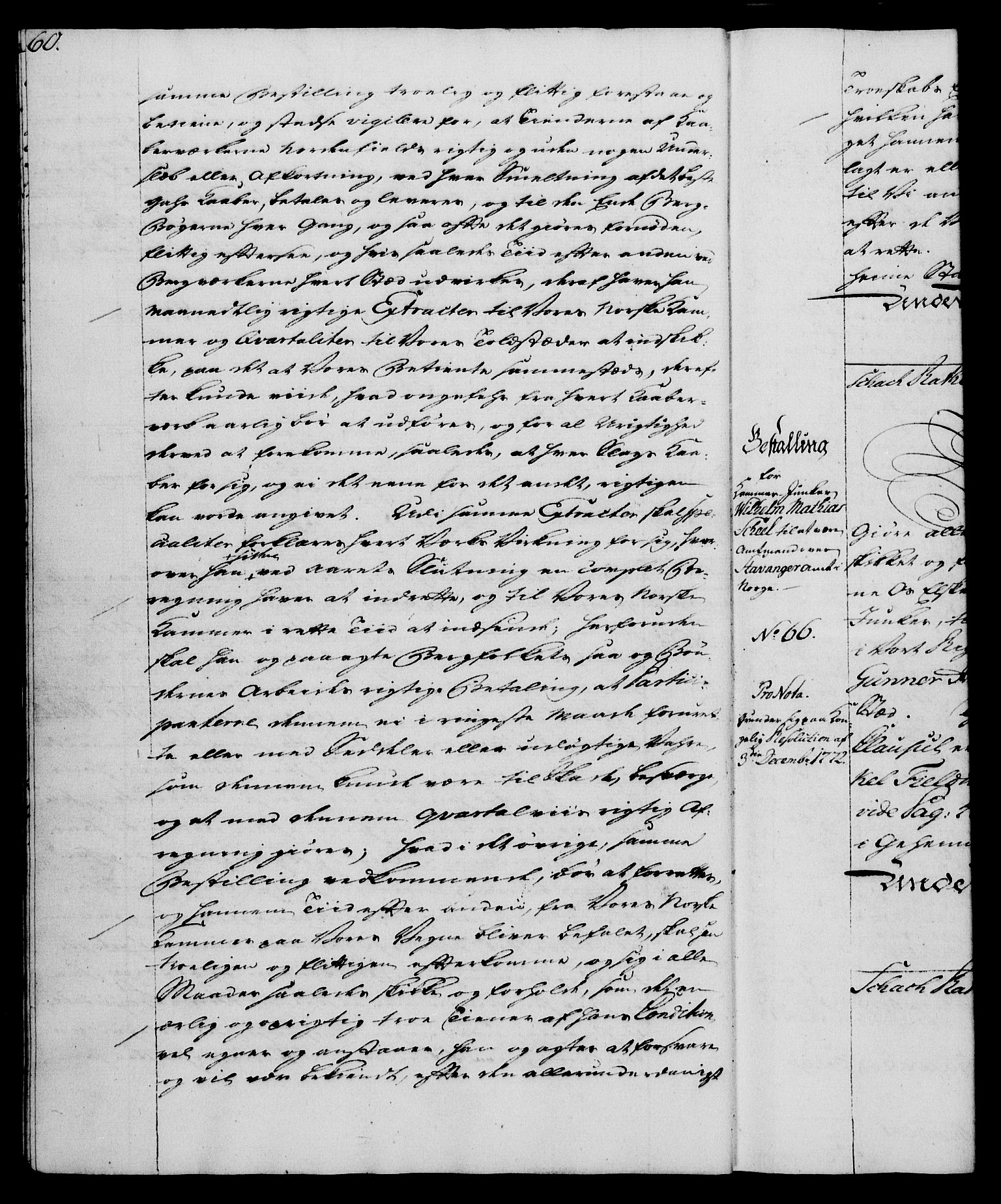 Rentekammeret, Kammerkanselliet, RA/EA-3111/G/Gg/Gge/L0005: Norsk bestallingsprotokoll med register (merket RK 53.29), 1771-1773, p. 60