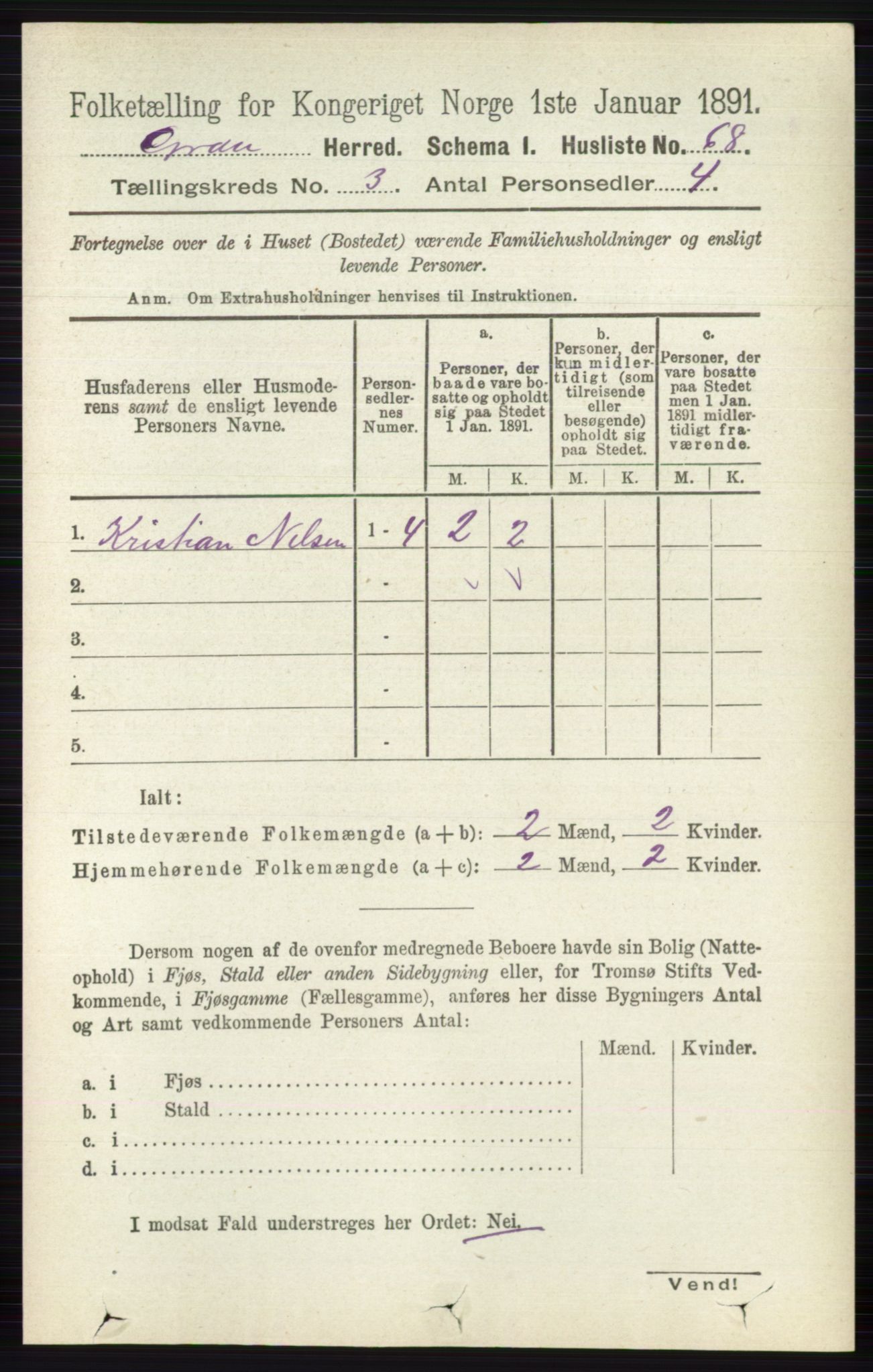 RA, 1891 census for 0534 Gran, 1891, p. 678