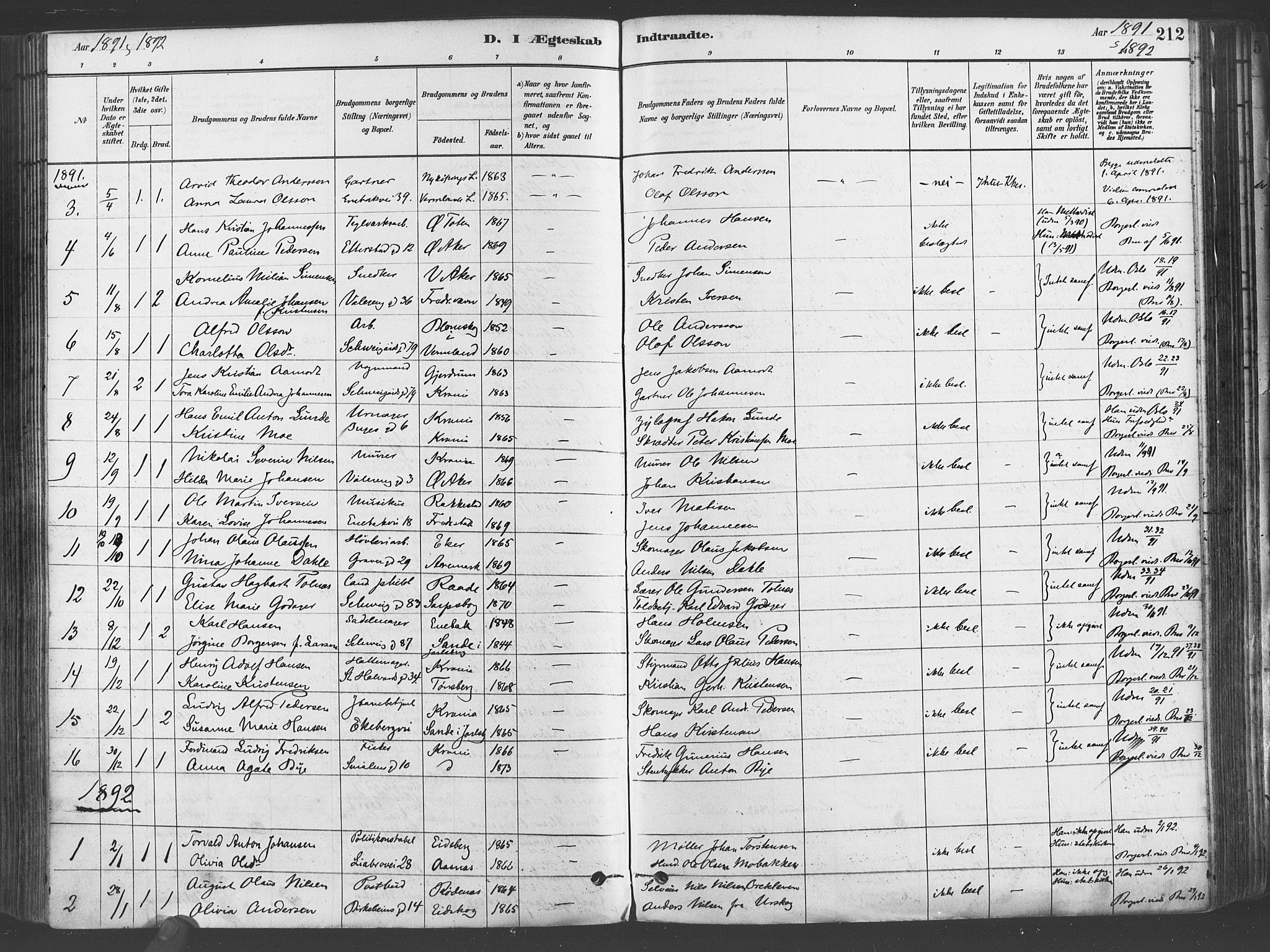 Gamlebyen prestekontor Kirkebøker, SAO/A-10884/F/Fa/L0006: Parish register (official) no. 6, 1881-1890, p. 212