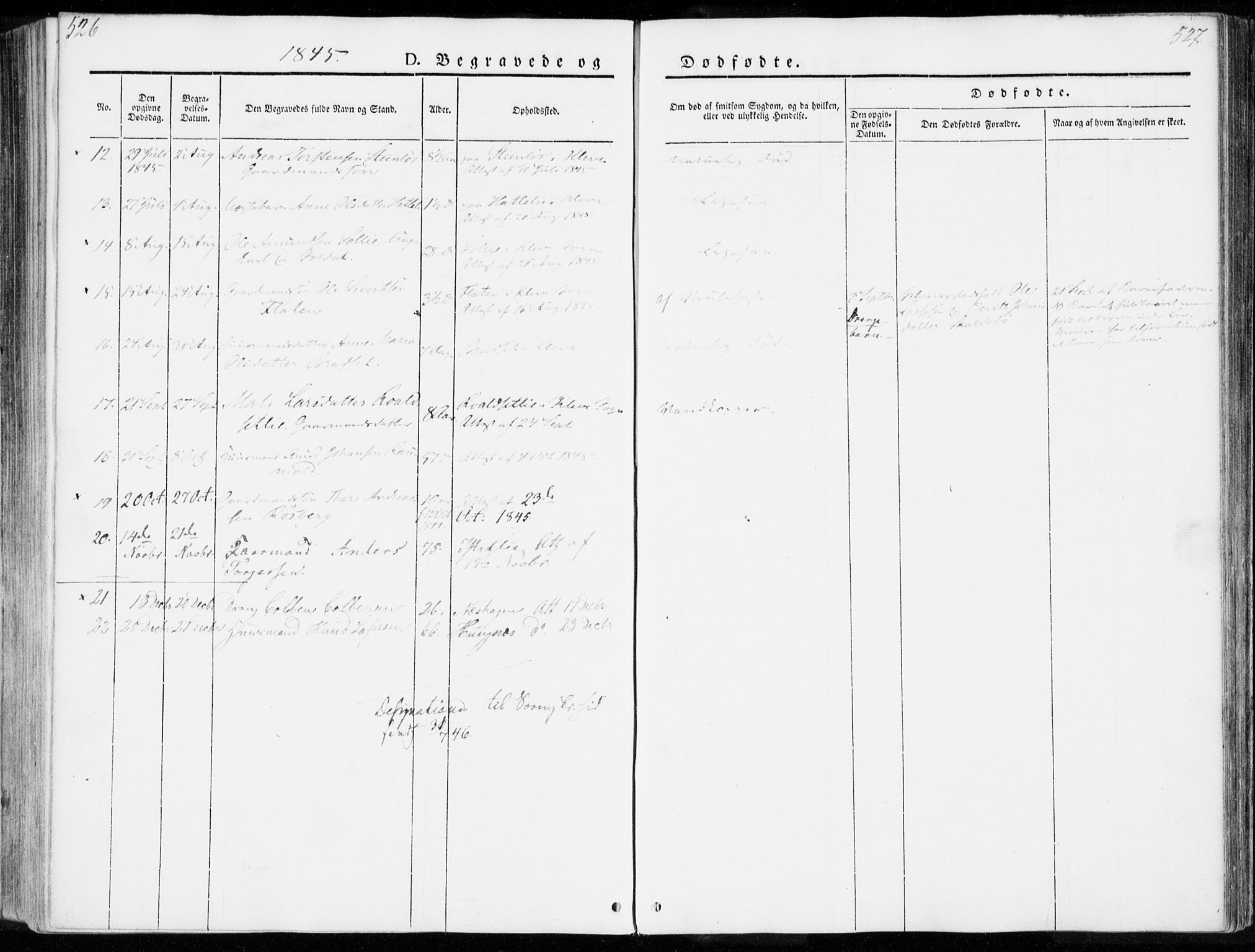 Ministerialprotokoller, klokkerbøker og fødselsregistre - Møre og Romsdal, SAT/A-1454/557/L0680: Parish register (official) no. 557A02, 1843-1869, p. 526-527