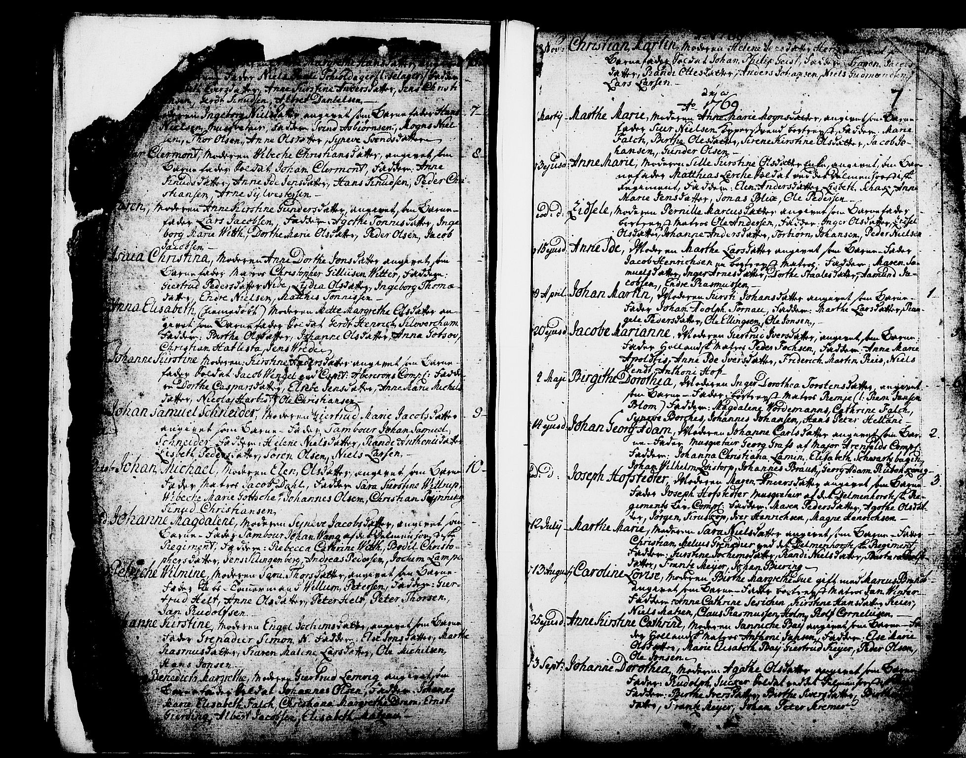 Domkirken sokneprestembete, SAB/A-74801/H/Haa/L0003: Parish register (official) no. A 3, 1758-1789, p. 7