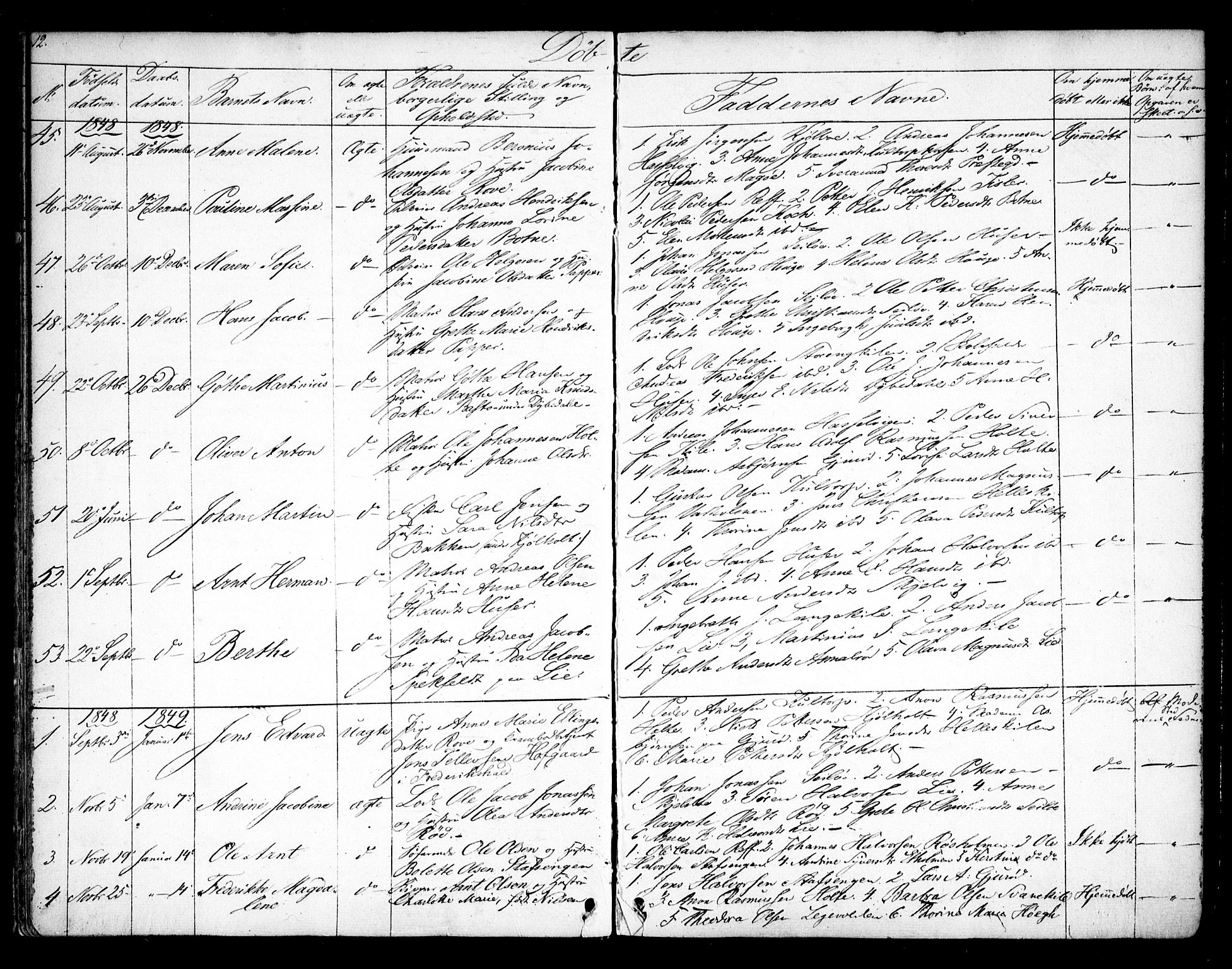 Hvaler prestekontor Kirkebøker, AV/SAO-A-2001/F/Fa/L0006: Parish register (official) no. I 6, 1846-1863, p. 12