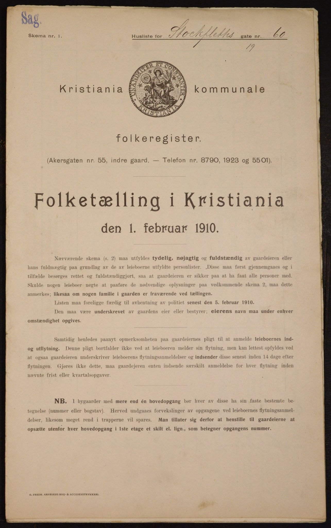 OBA, Municipal Census 1910 for Kristiania, 1910, p. 97196