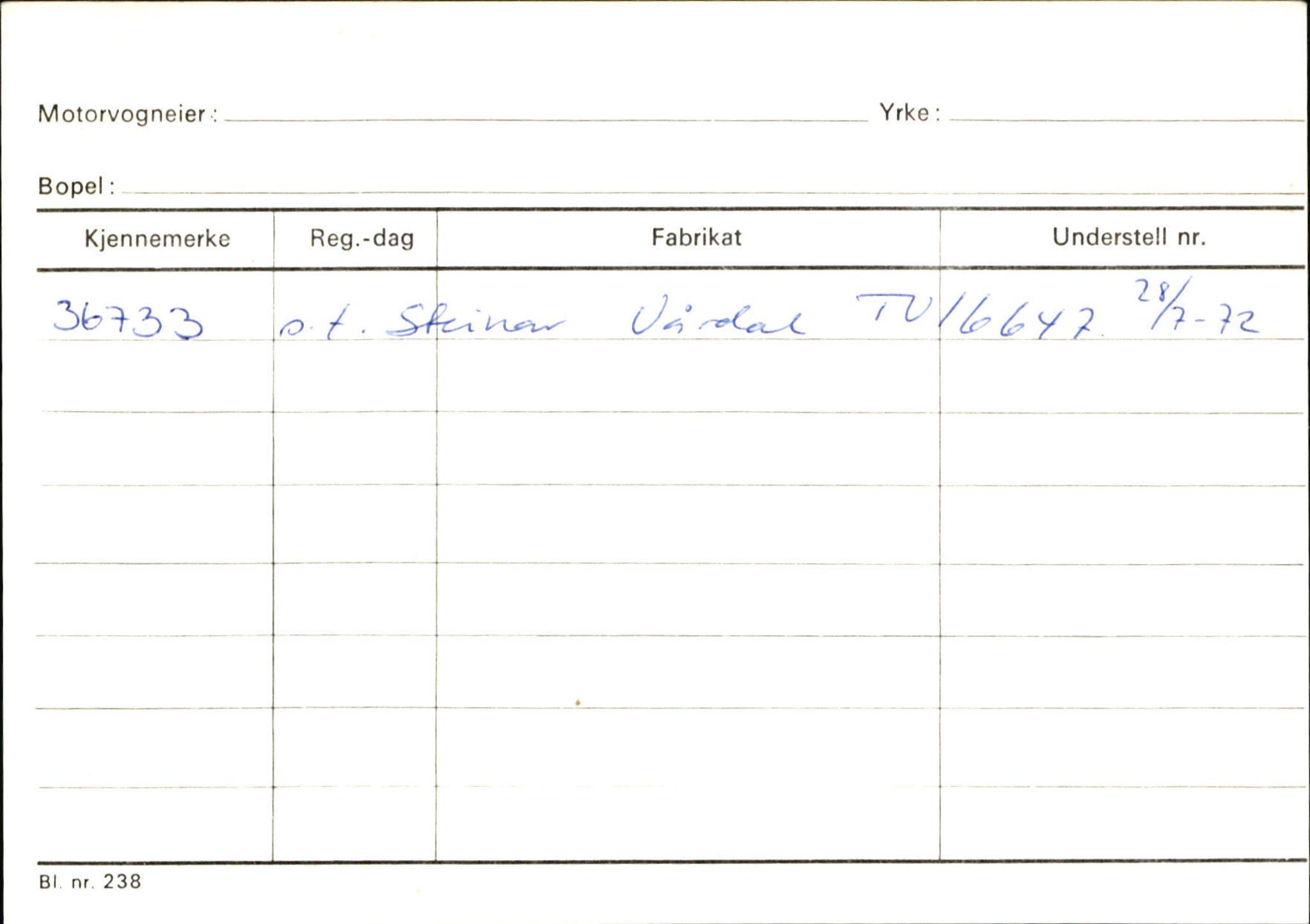 Statens vegvesen, Sogn og Fjordane vegkontor, SAB/A-5301/4/F/L0130: Eigarregister Eid T-Å. Høyanger A-O, 1945-1975, p. 1239