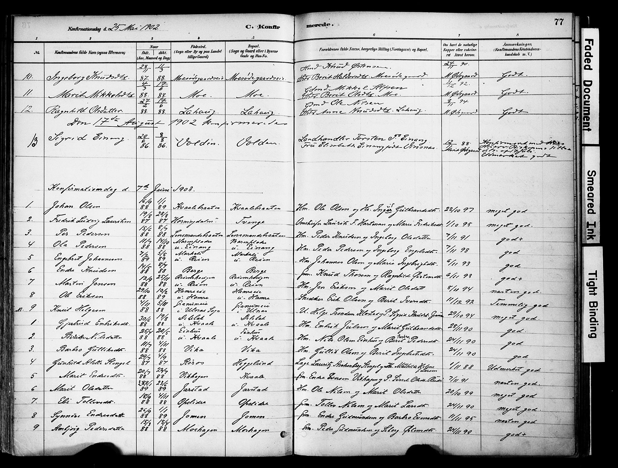 Vestre Slidre prestekontor, SAH/PREST-136/H/Ha/Haa/L0004: Parish register (official) no. 4, 1881-1911, p. 77