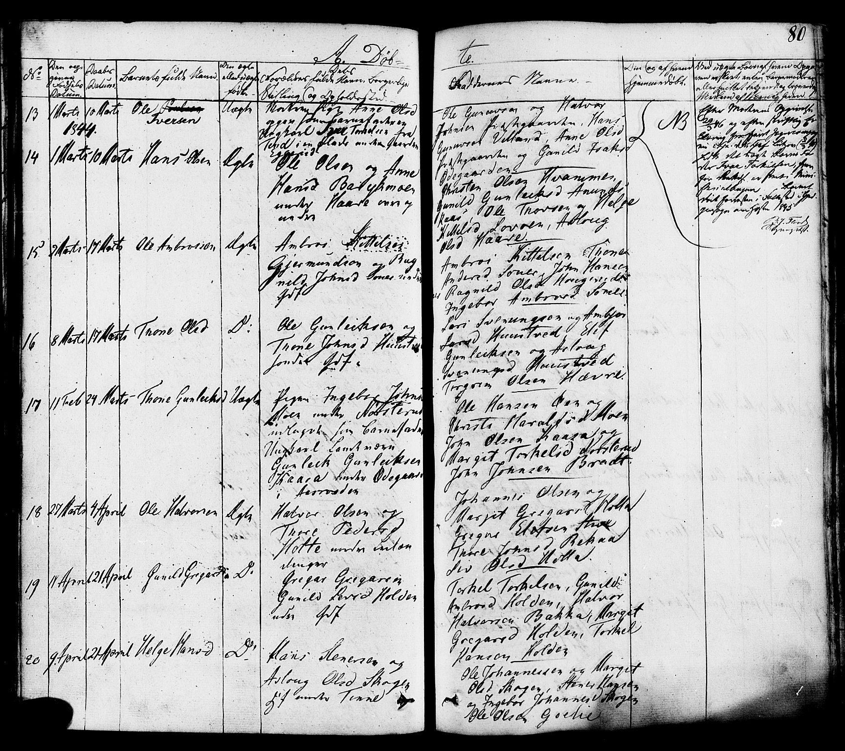 Heddal kirkebøker, AV/SAKO-A-268/F/Fa/L0006: Parish register (official) no. I 6, 1837-1854, p. 80