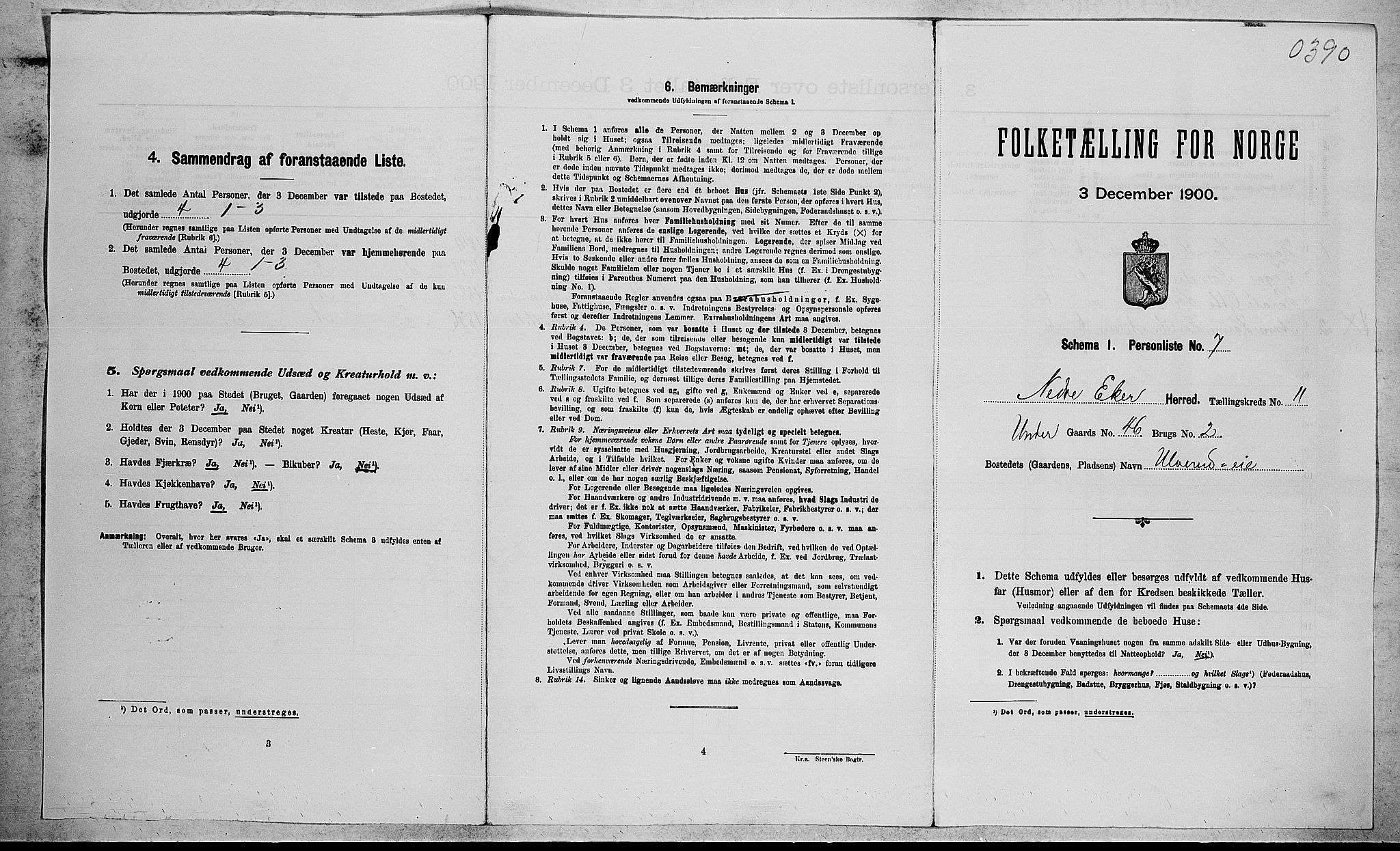 RA, 1900 census for Nedre Eiker, 1900, p. 1404