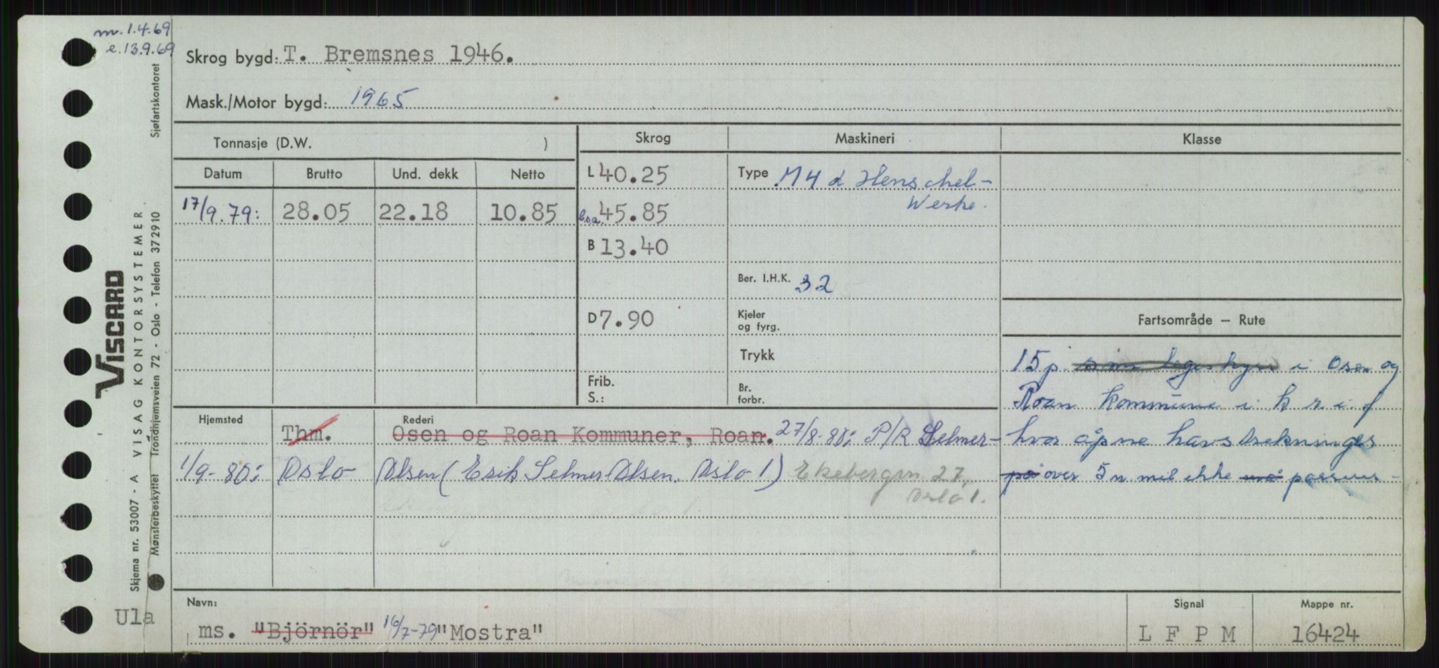 Sjøfartsdirektoratet med forløpere, Skipsmålingen, RA/S-1627/H/Ha/L0004/0001: Fartøy, Mas-R / Fartøy, Mas-Odd, p. 269