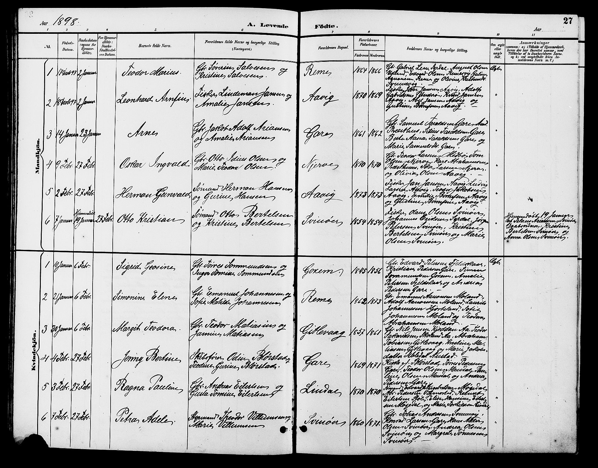 Sør-Audnedal sokneprestkontor, AV/SAK-1111-0039/F/Fb/Fba/L0004: Parish register (copy) no. B 4, 1893-1909, p. 27