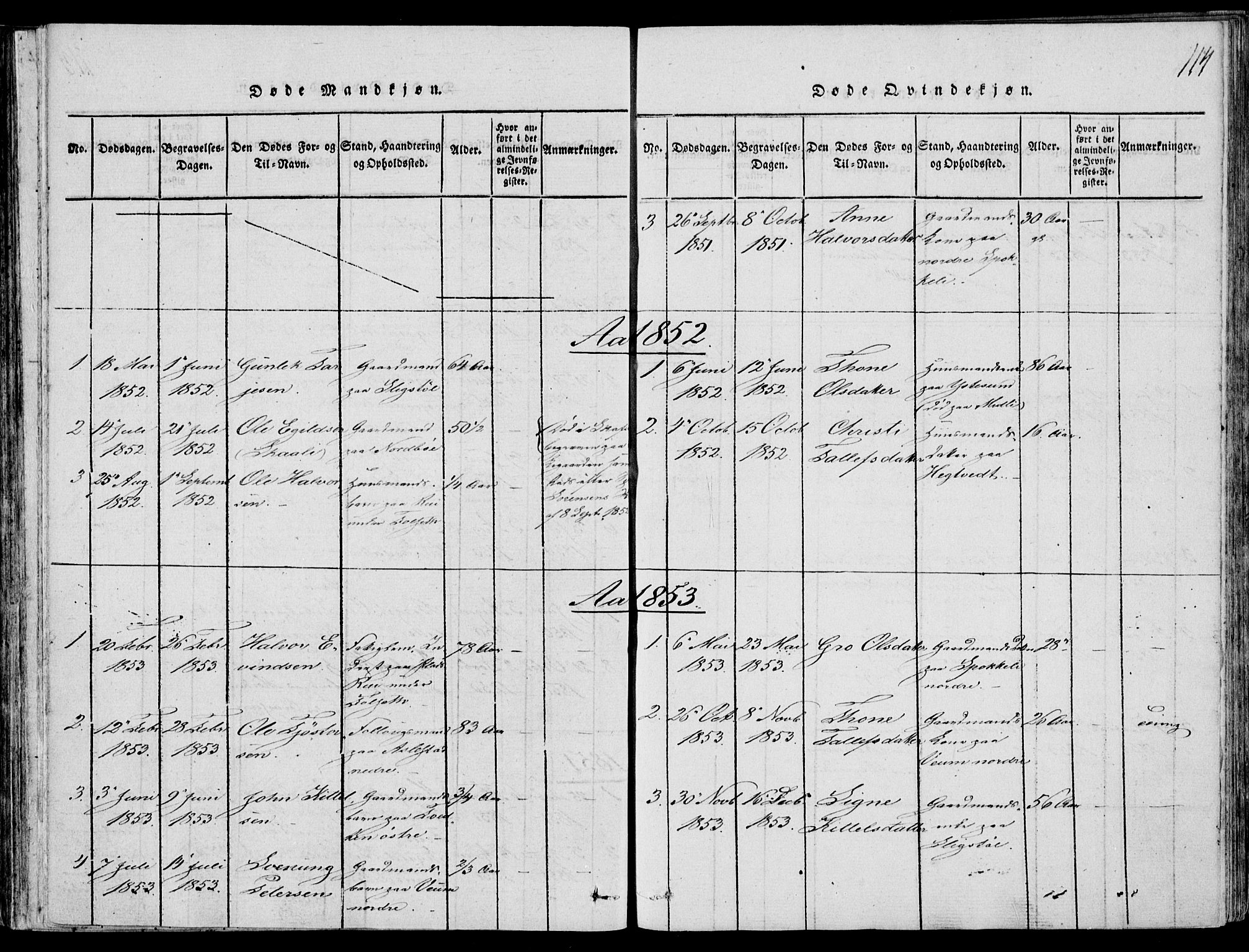 Fyresdal kirkebøker, SAKO/A-263/F/Fb/L0001: Parish register (official) no. II 1, 1815-1854, p. 114