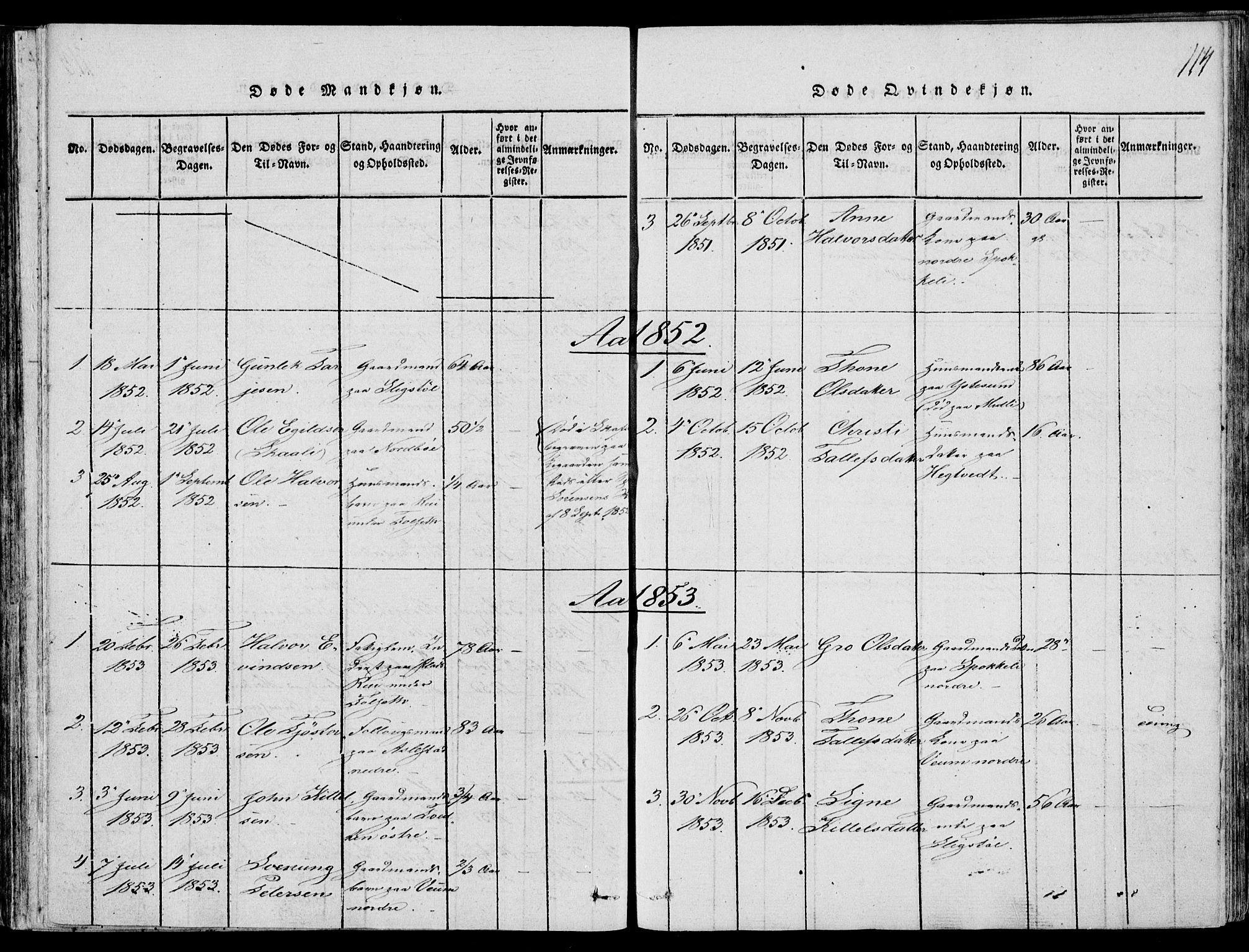 Fyresdal kirkebøker, AV/SAKO-A-263/F/Fb/L0001: Parish register (official) no. II 1, 1815-1854, p. 114