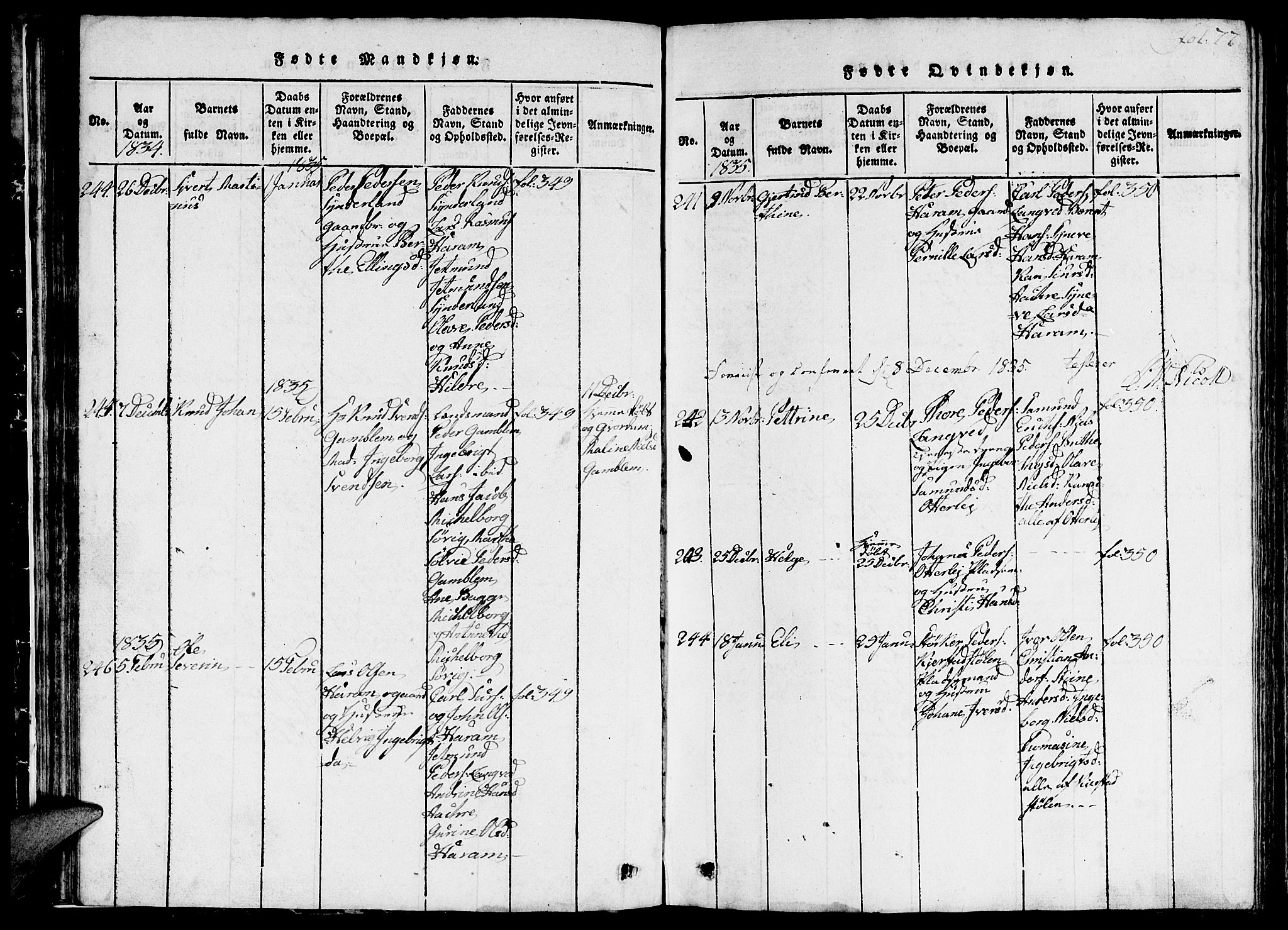 Ministerialprotokoller, klokkerbøker og fødselsregistre - Møre og Romsdal, SAT/A-1454/536/L0506: Parish register (copy) no. 536C01, 1818-1859, p. 77