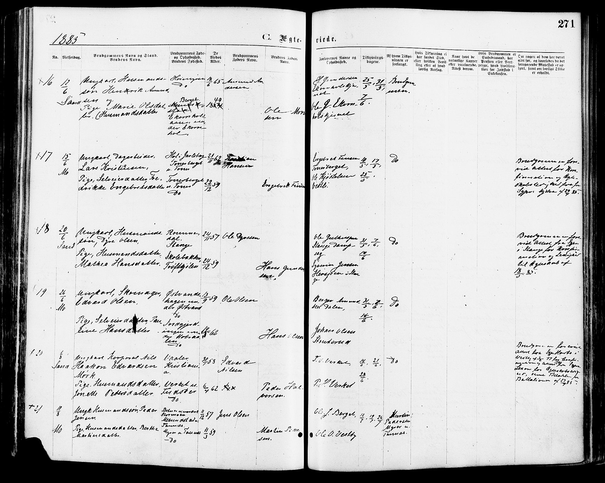 Nord-Odal prestekontor, AV/SAH-PREST-032/H/Ha/Haa/L0005: Parish register (official) no. 5, 1874-1885, p. 271