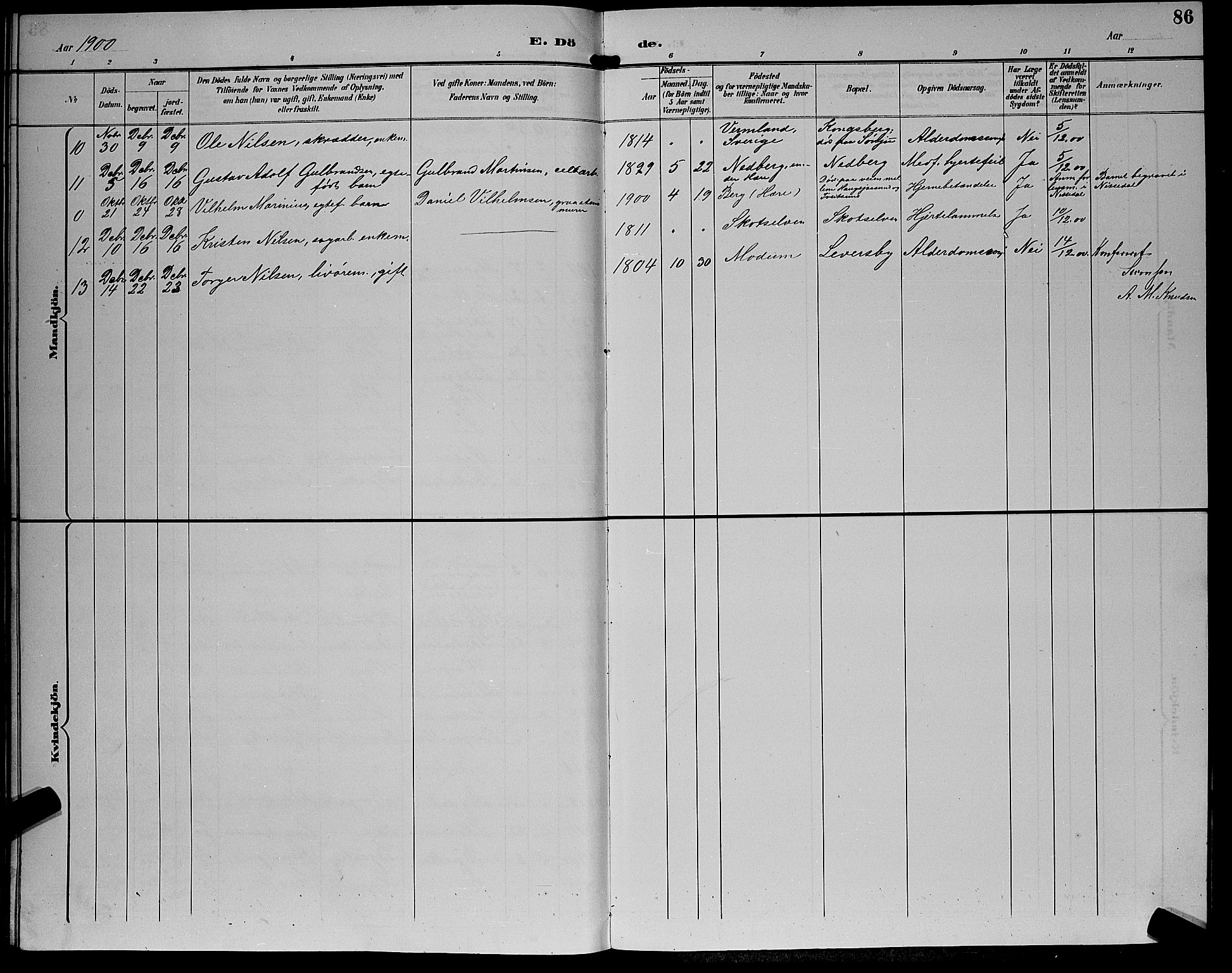 Eiker kirkebøker, AV/SAKO-A-4/G/Gb/L0004: Parish register (copy) no. II 4, 1894-1900, p. 86