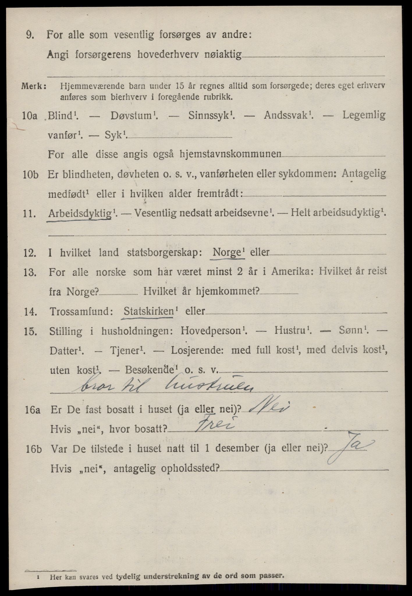 SAT, 1920 census for Bremsnes, 1920, p. 1508