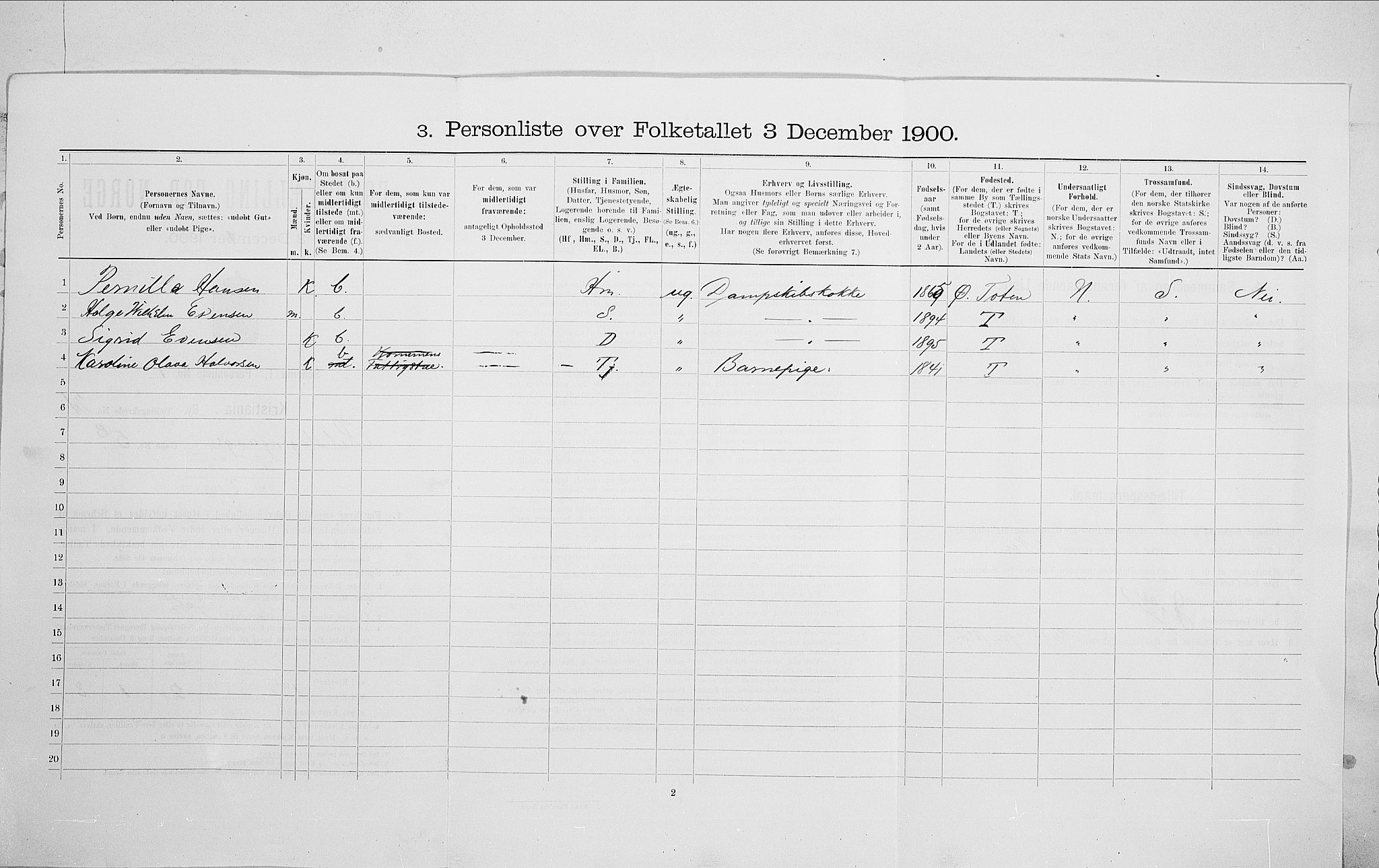 SAO, 1900 census for Kristiania, 1900, p. 74431