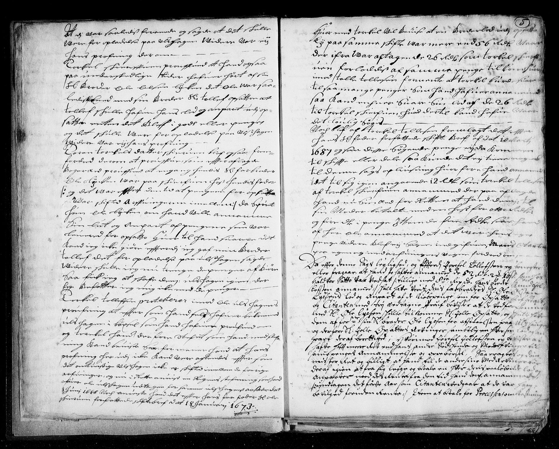 Ringerike og Hallingdal sorenskriveri, AV/SAKO-A-81/F/Fa/Fab/L0020: Tingbok - Sorenskriveriet, 1696-1699, p. 5