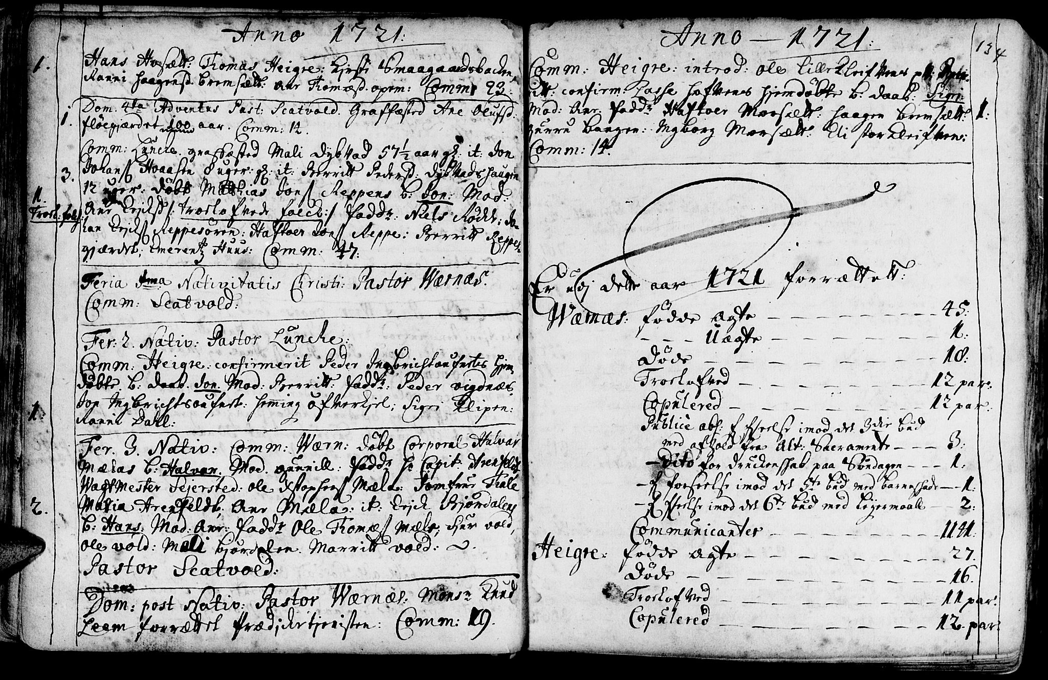 Ministerialprotokoller, klokkerbøker og fødselsregistre - Nord-Trøndelag, SAT/A-1458/709/L0054: Parish register (official) no. 709A02, 1714-1738, p. 133-134