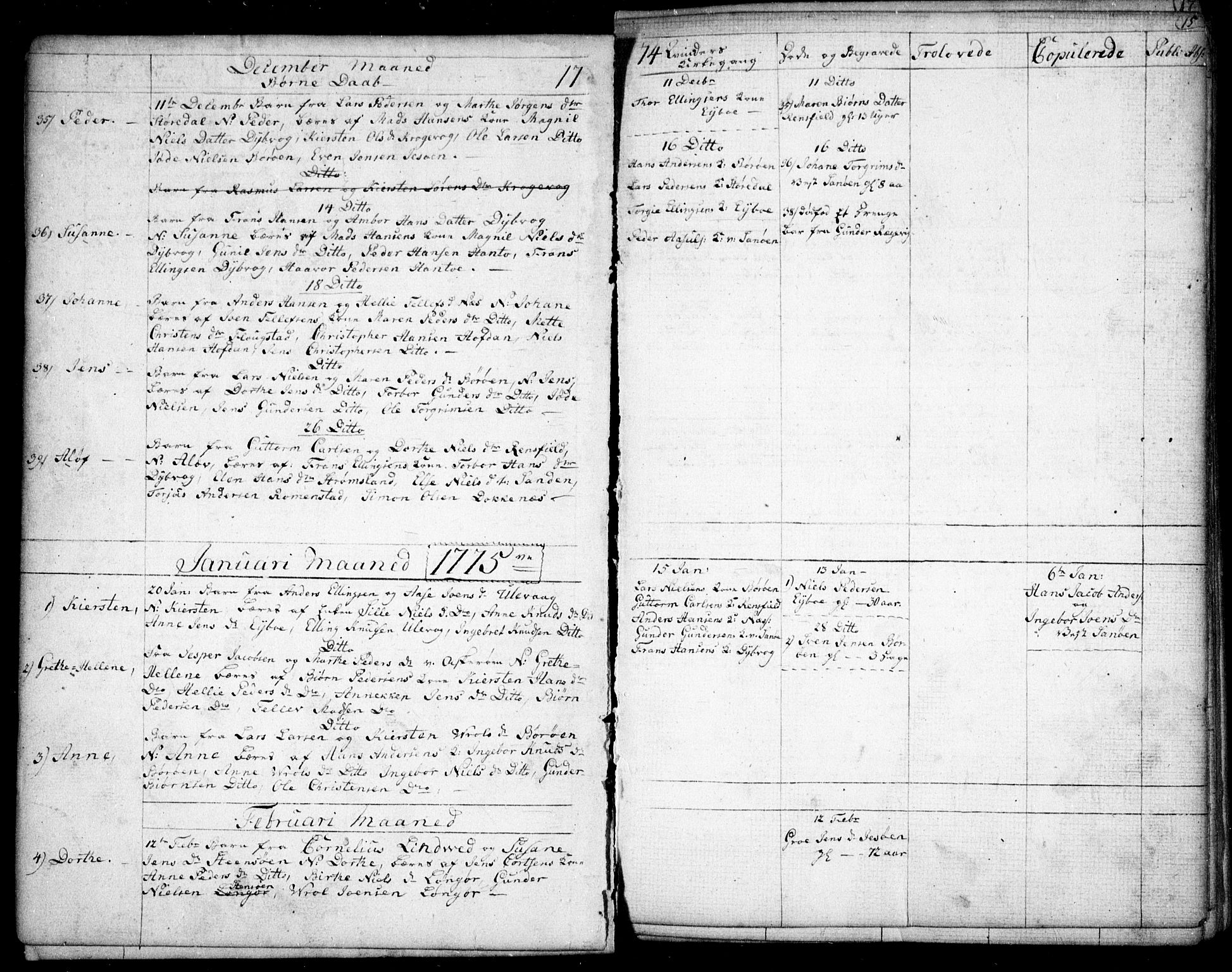 Dypvåg sokneprestkontor, AV/SAK-1111-0007/F/Fb/Fba/L0007: Parish register (copy) no. B 7, 1762-1810, p. 15