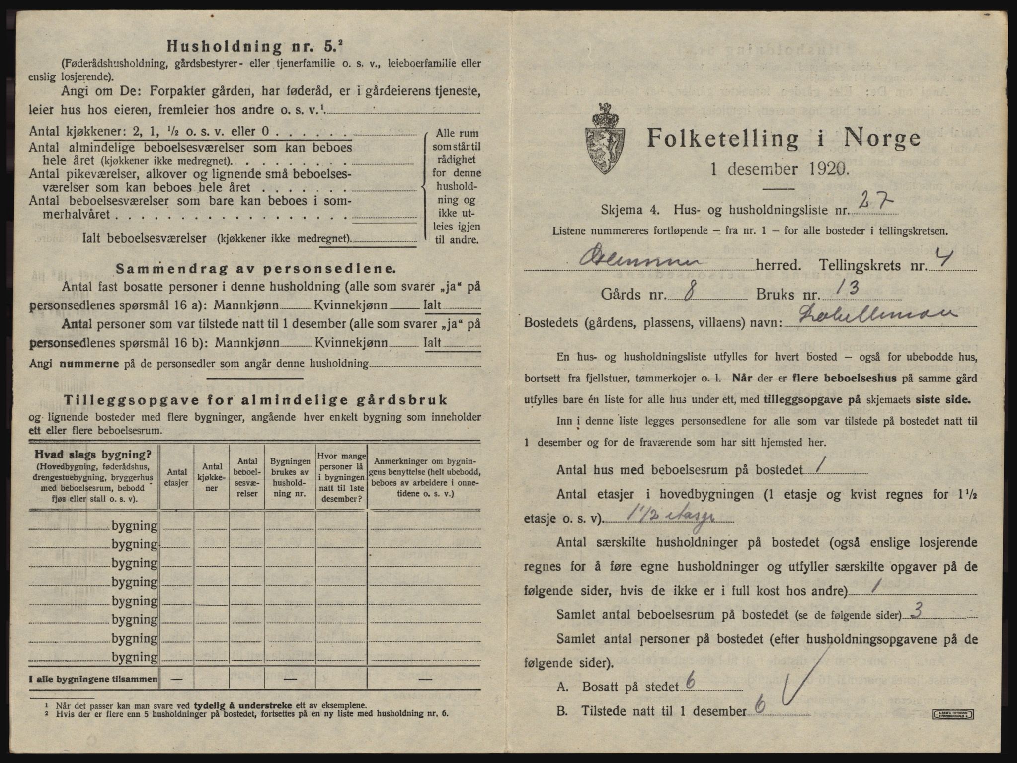 SAO, 1920 census for Glemmen, 1920, p. 681