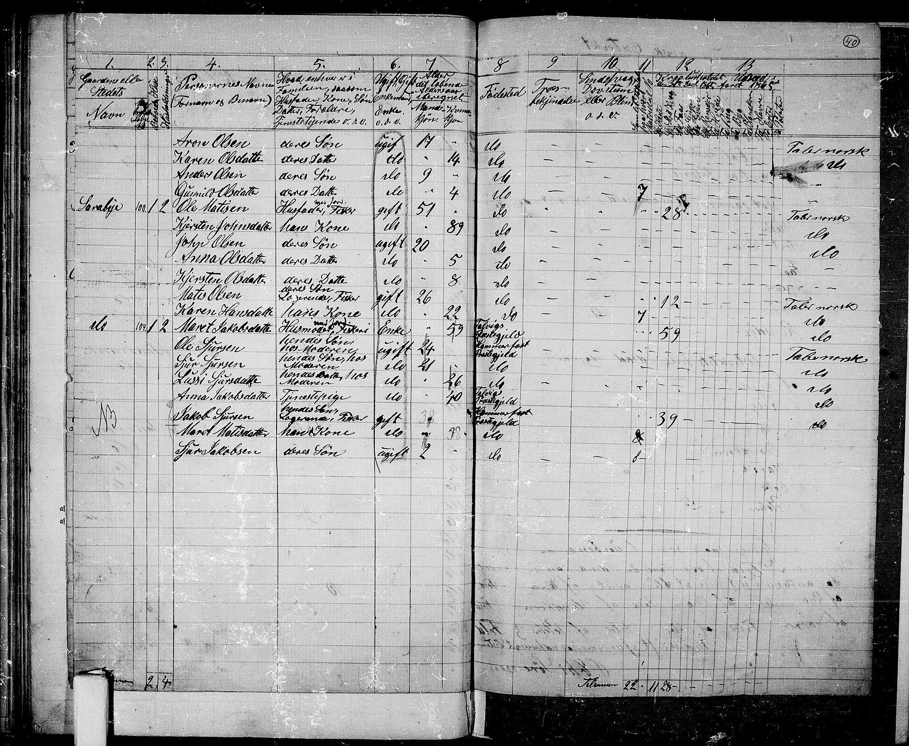 RA, 1865 census for Hammerfest/Hammerfest, 1865, p. 38