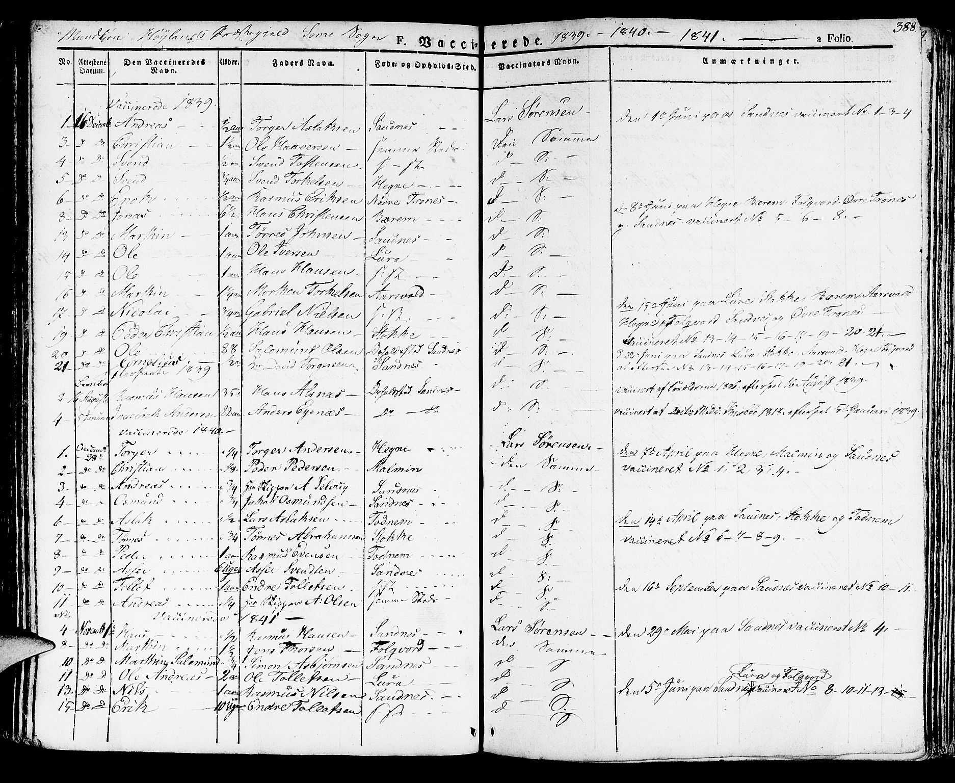 Høyland sokneprestkontor, SAST/A-101799/001/30BA/L0007: Parish register (official) no. A 7 /2, 1825-1841, p. 388