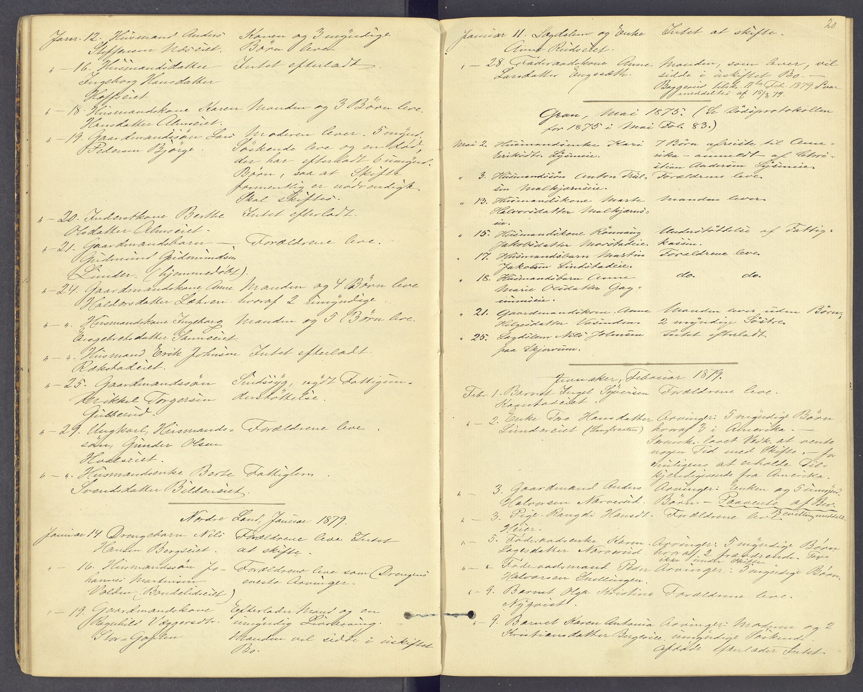 Hadeland og Land tingrett, AV/SAH-TING-010/J/Jg/L0005: Dødsfallsprotokoll, 1876-1886, p. 19b-20a