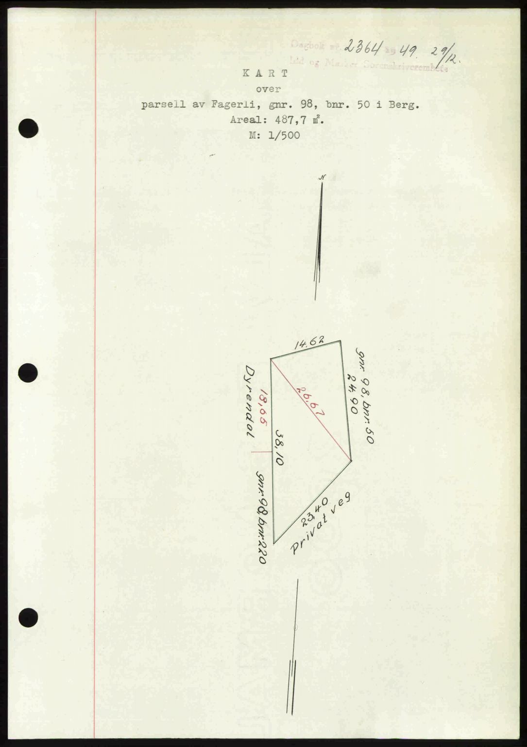 Idd og Marker sorenskriveri, AV/SAO-A-10283/G/Gb/Gbb/L0013: Mortgage book no. A13, 1949-1950, Diary no: : 2364/1949