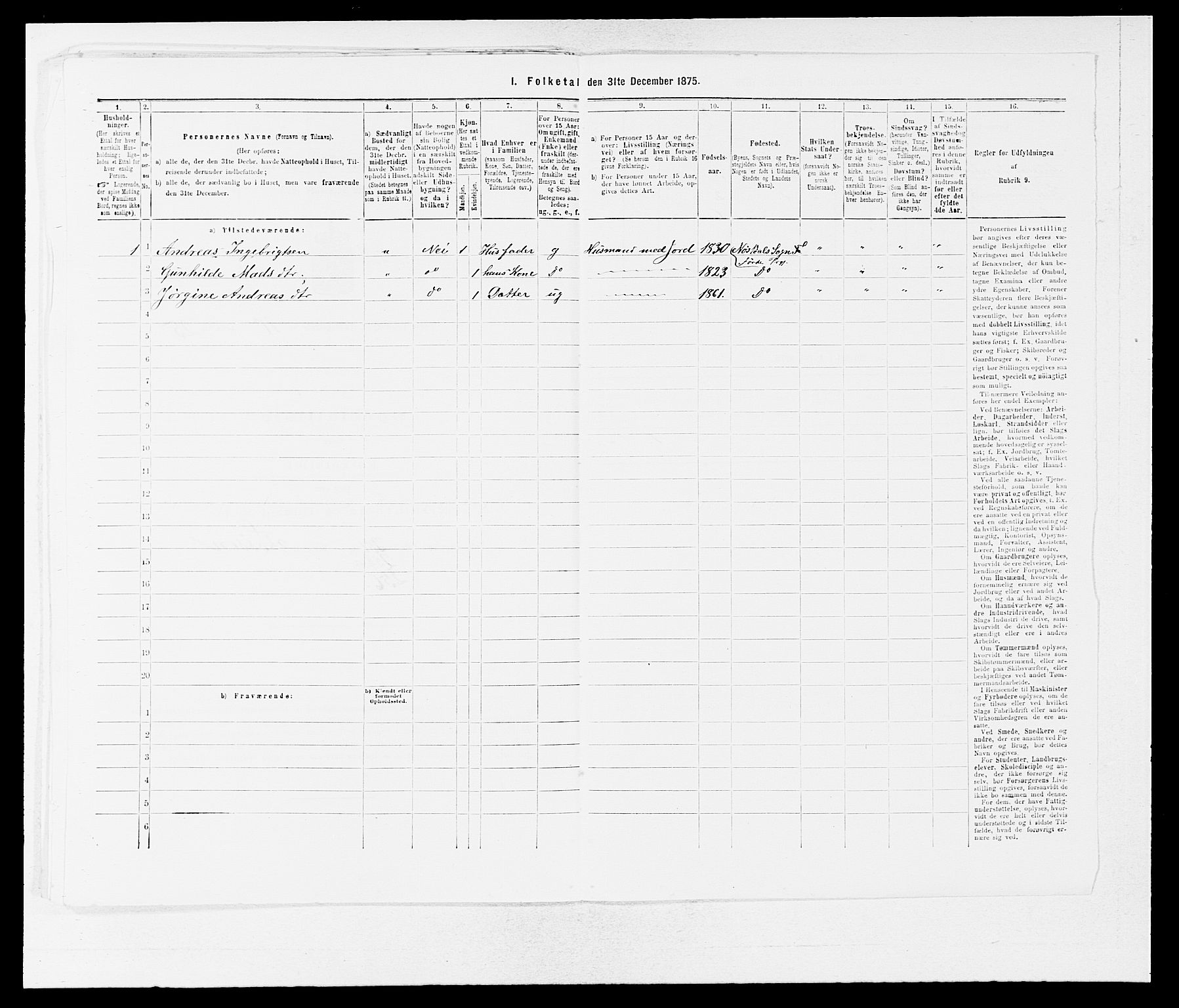 SAB, 1875 census for 1432P Førde, 1875, p. 1212