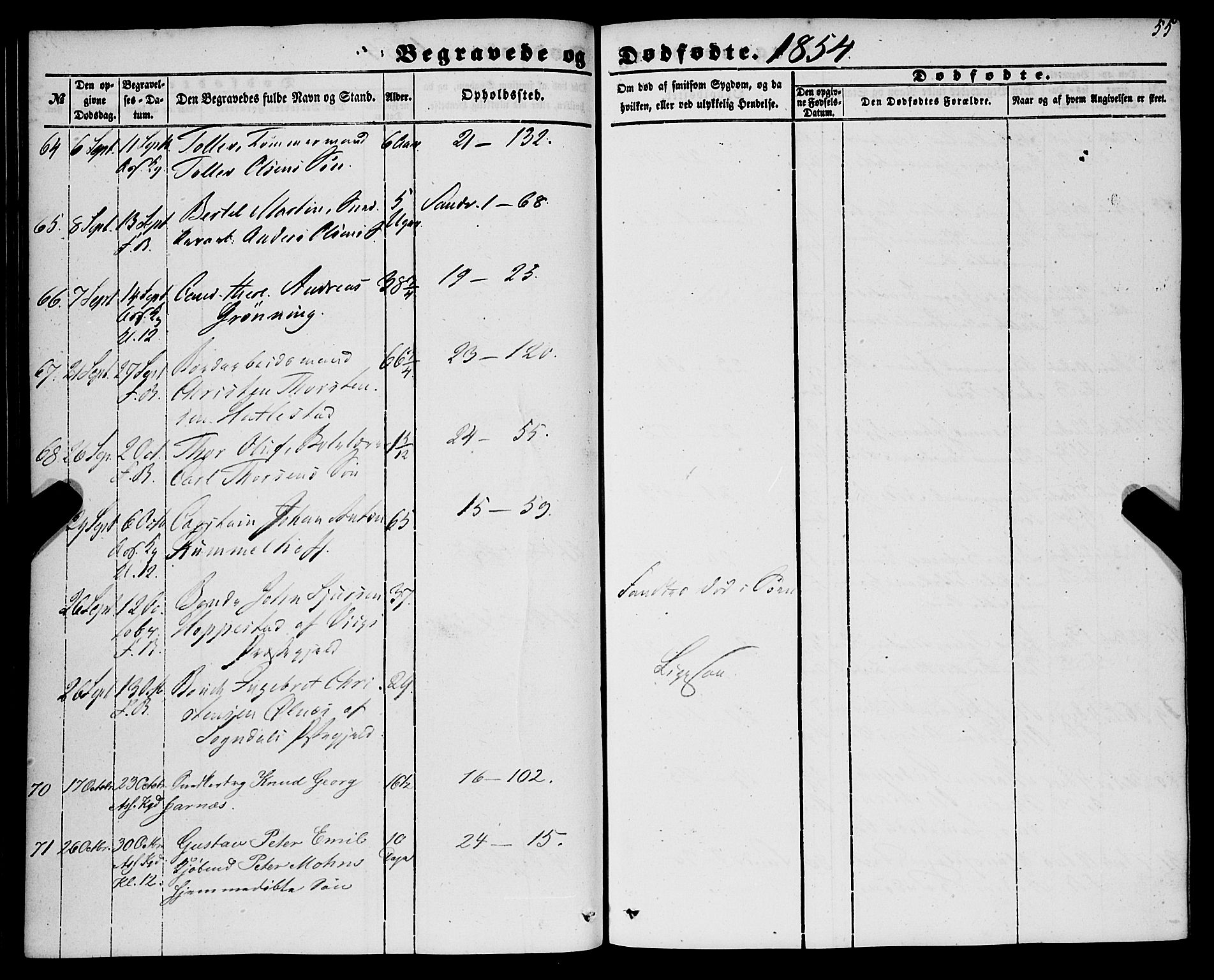 Korskirken sokneprestembete, AV/SAB-A-76101/H/Haa: Parish register (official) no. E 2, 1848-1862, p. 55