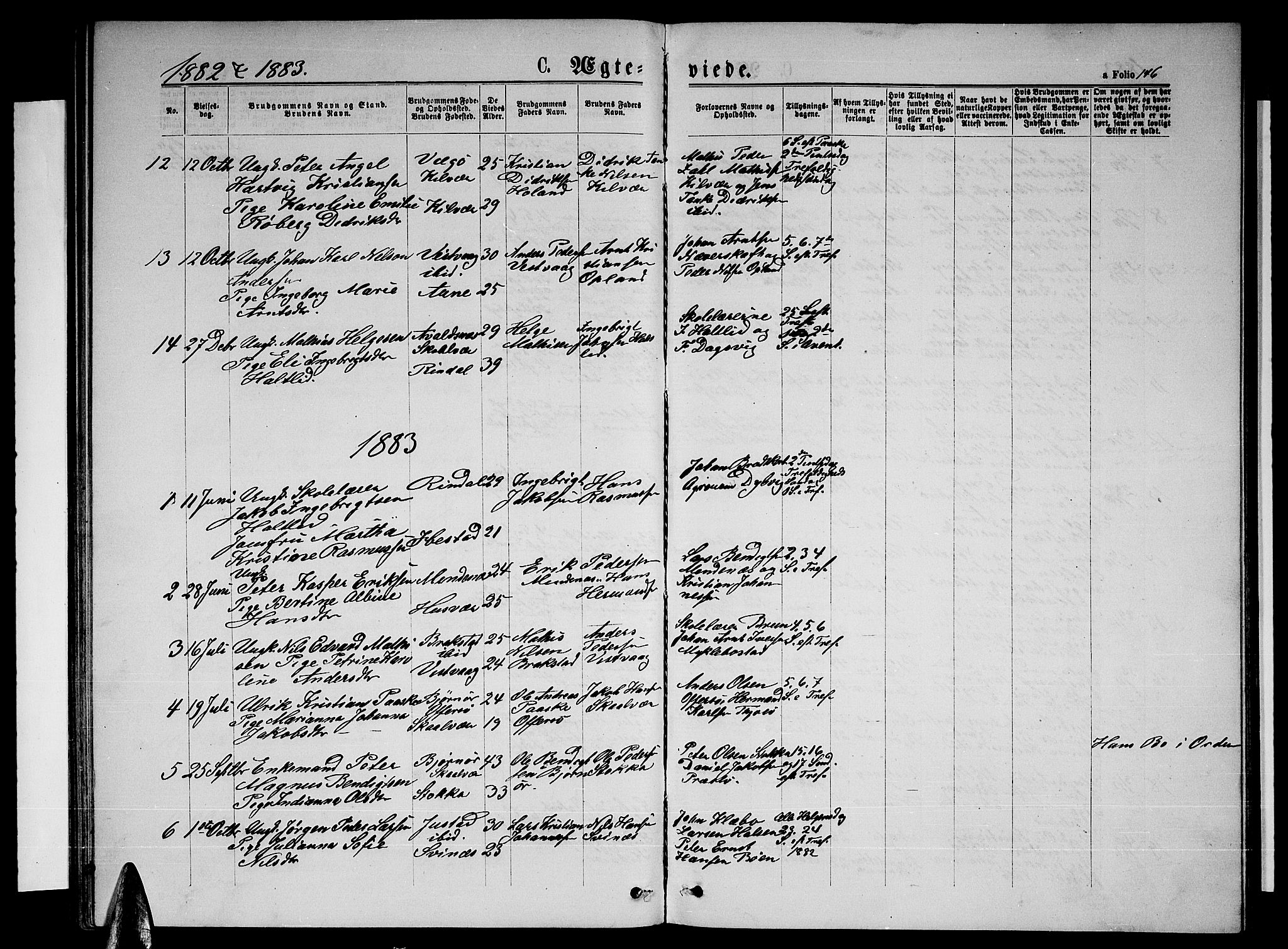 Ministerialprotokoller, klokkerbøker og fødselsregistre - Nordland, SAT/A-1459/817/L0267: Parish register (copy) no. 817C02, 1870-1883, p. 146