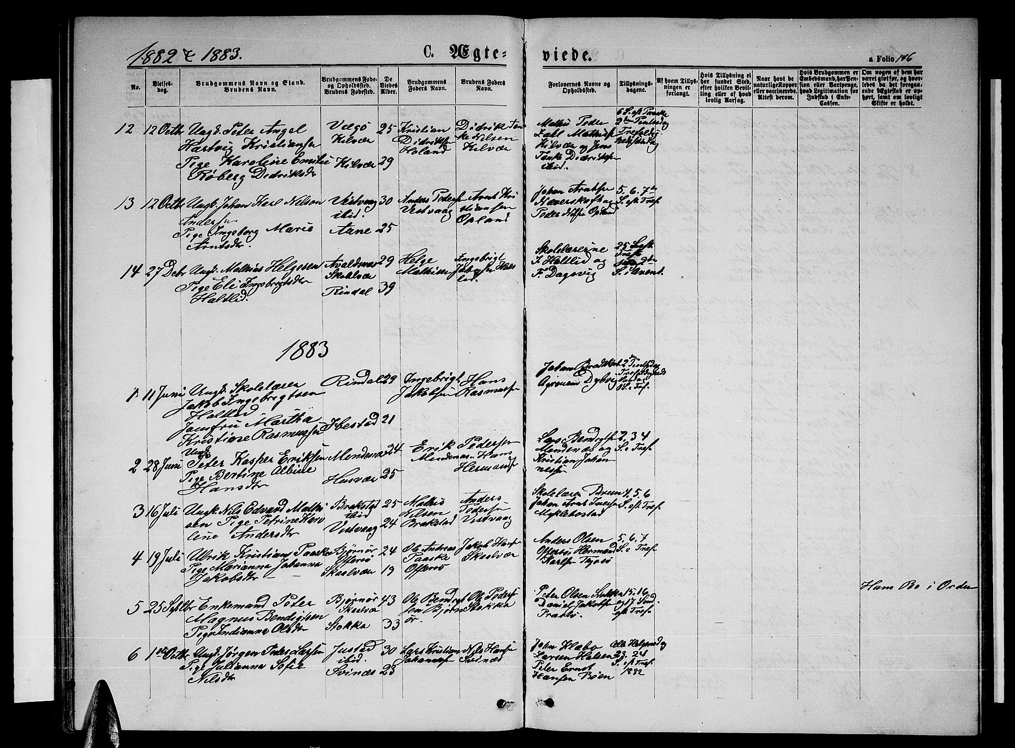 Ministerialprotokoller, klokkerbøker og fødselsregistre - Nordland, AV/SAT-A-1459/817/L0267: Parish register (copy) no. 817C02, 1870-1883, p. 146