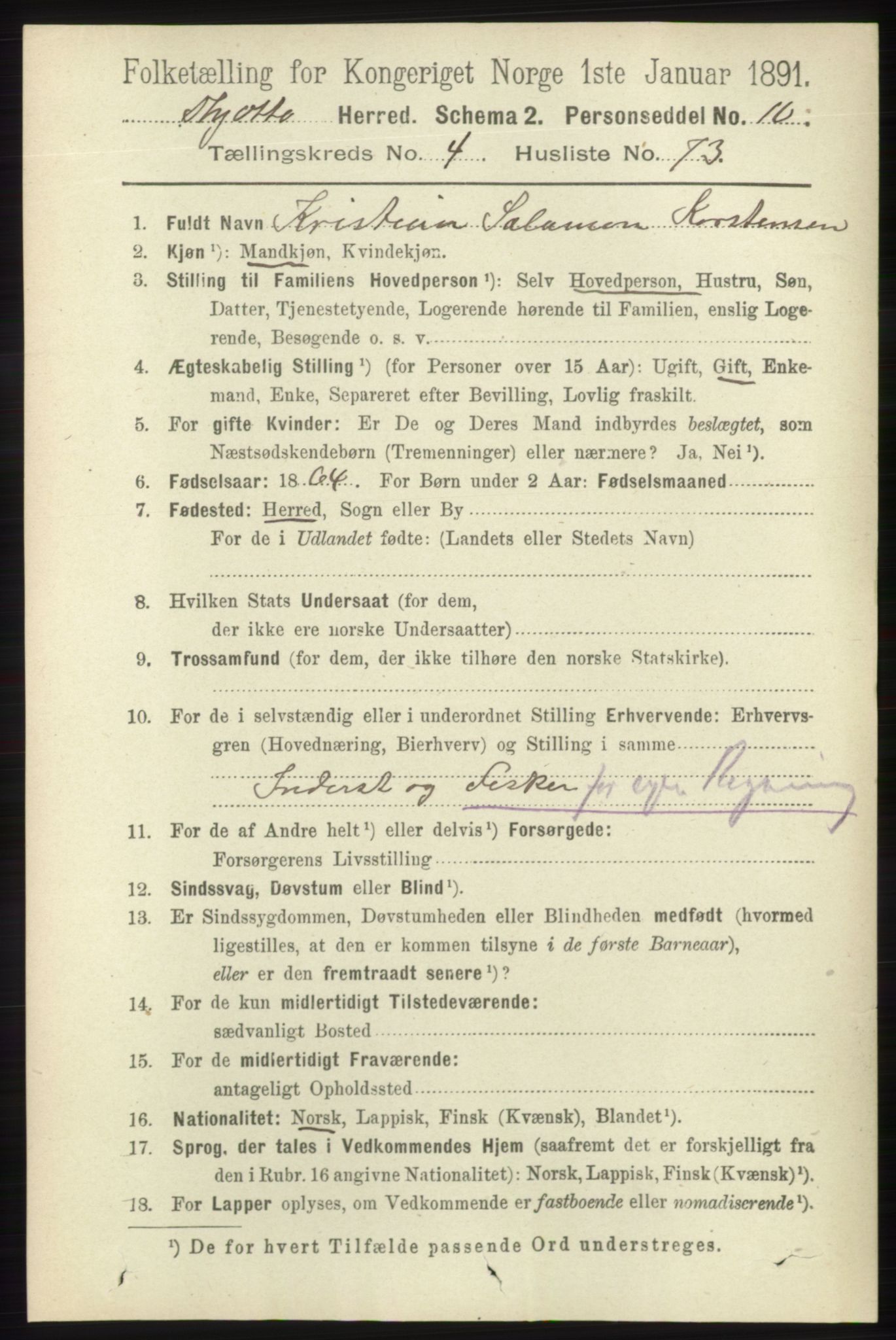 RA, 1891 census for 1817 Tjøtta, 1891, p. 2316