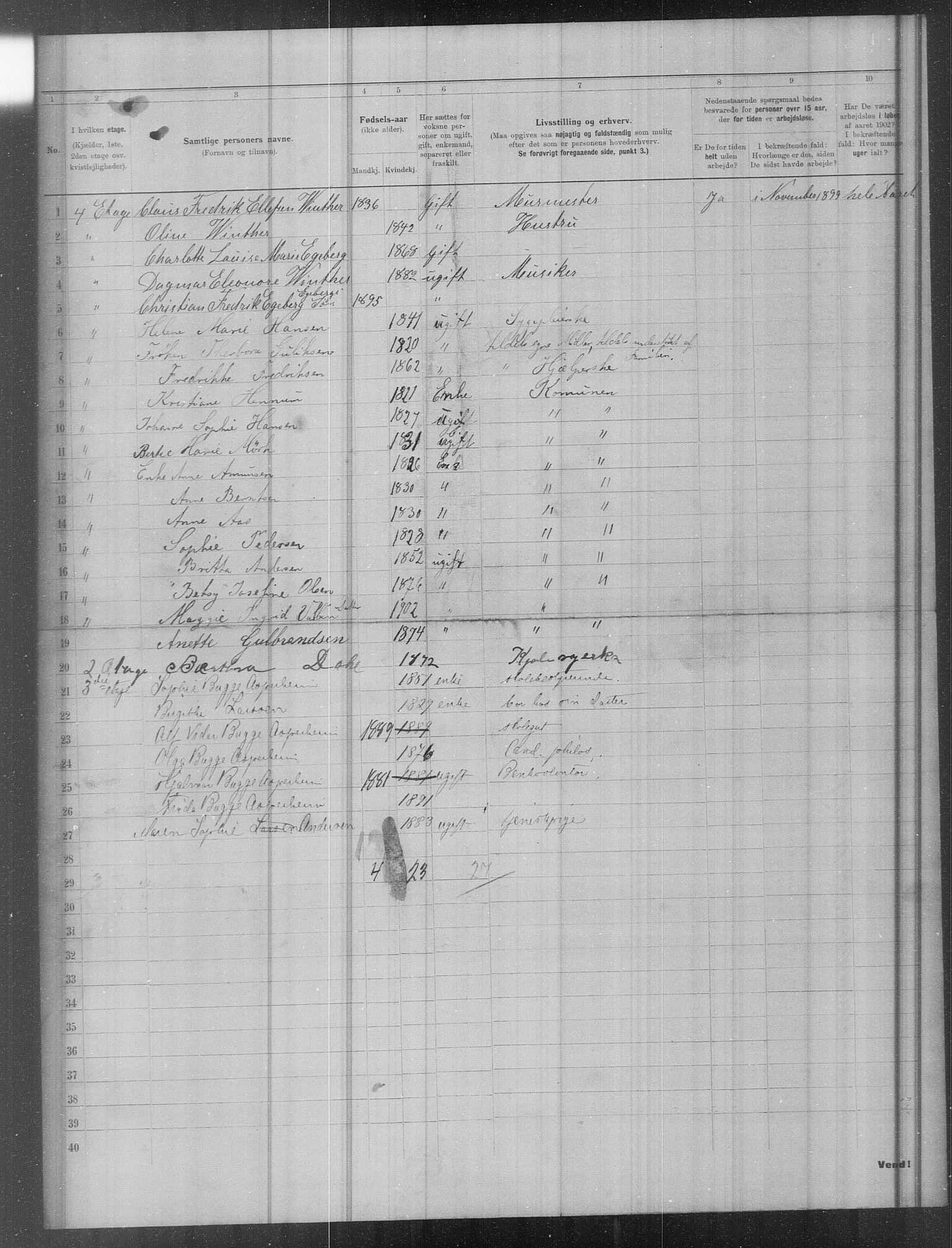 OBA, Municipal Census 1902 for Kristiania, 1902, p. 16958