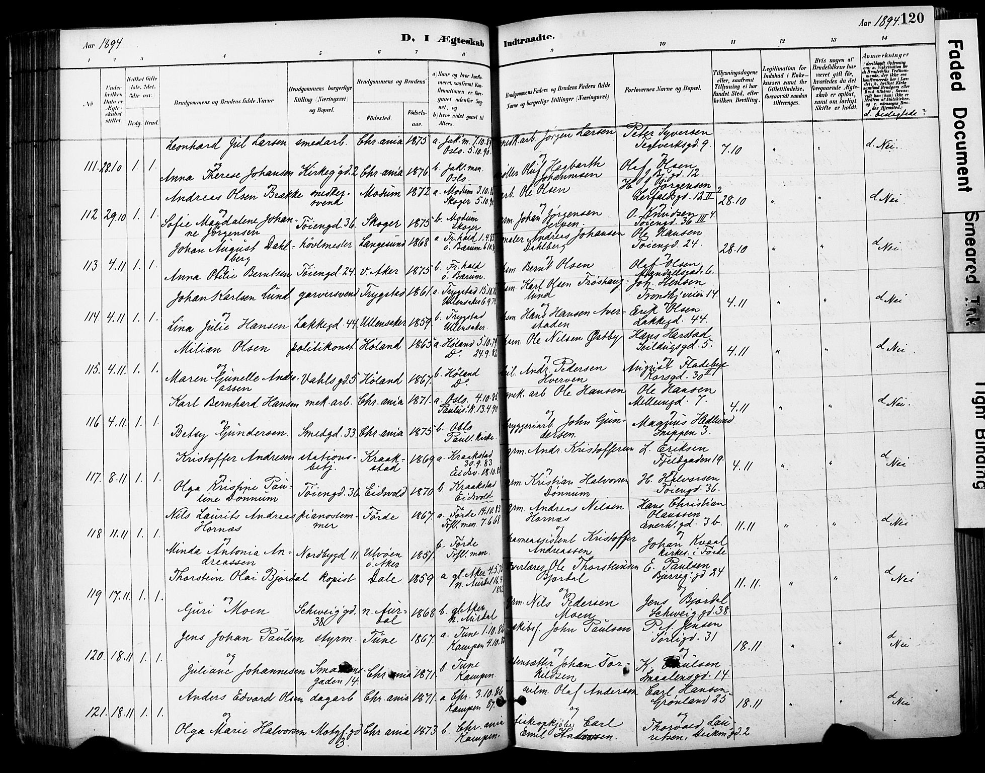 Grønland prestekontor Kirkebøker, AV/SAO-A-10848/F/Fa/L0013: Parish register (official) no. 13, 1887-1906, p. 120