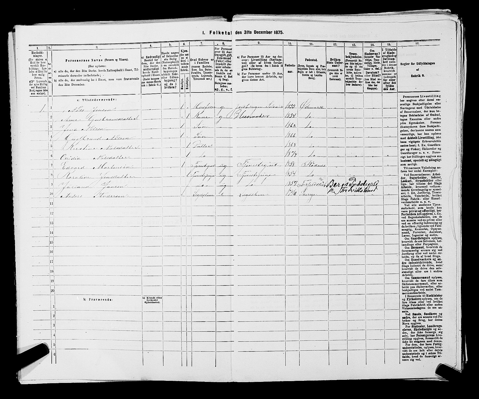 RA, 1875 census for 0118P Aremark, 1875, p. 1047