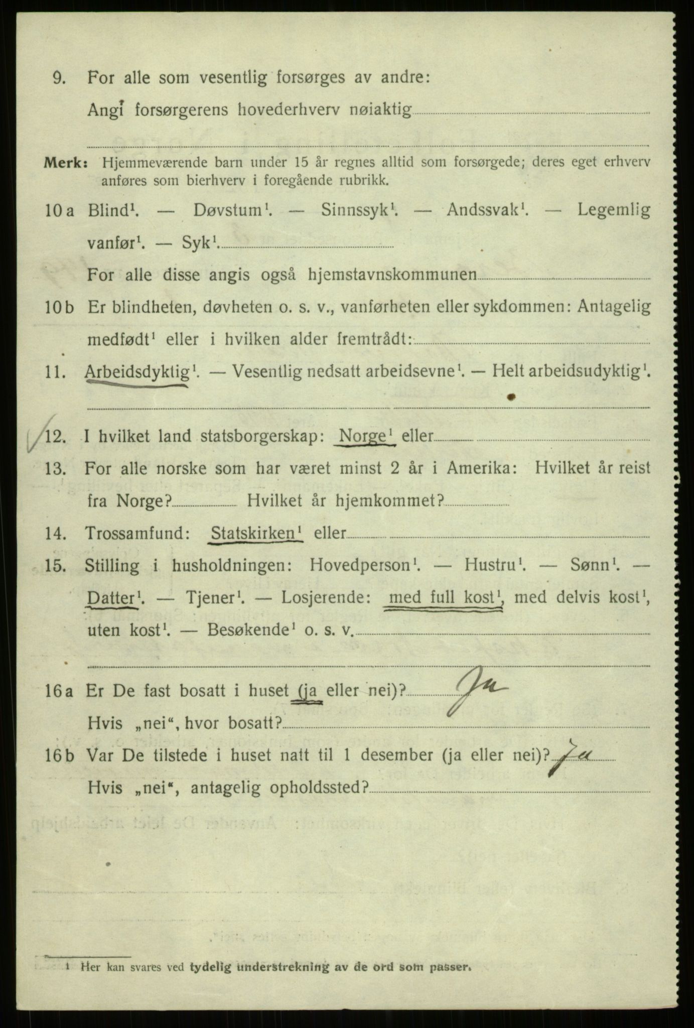 SAB, 1920 census for Bergen, 1920, p. 244857