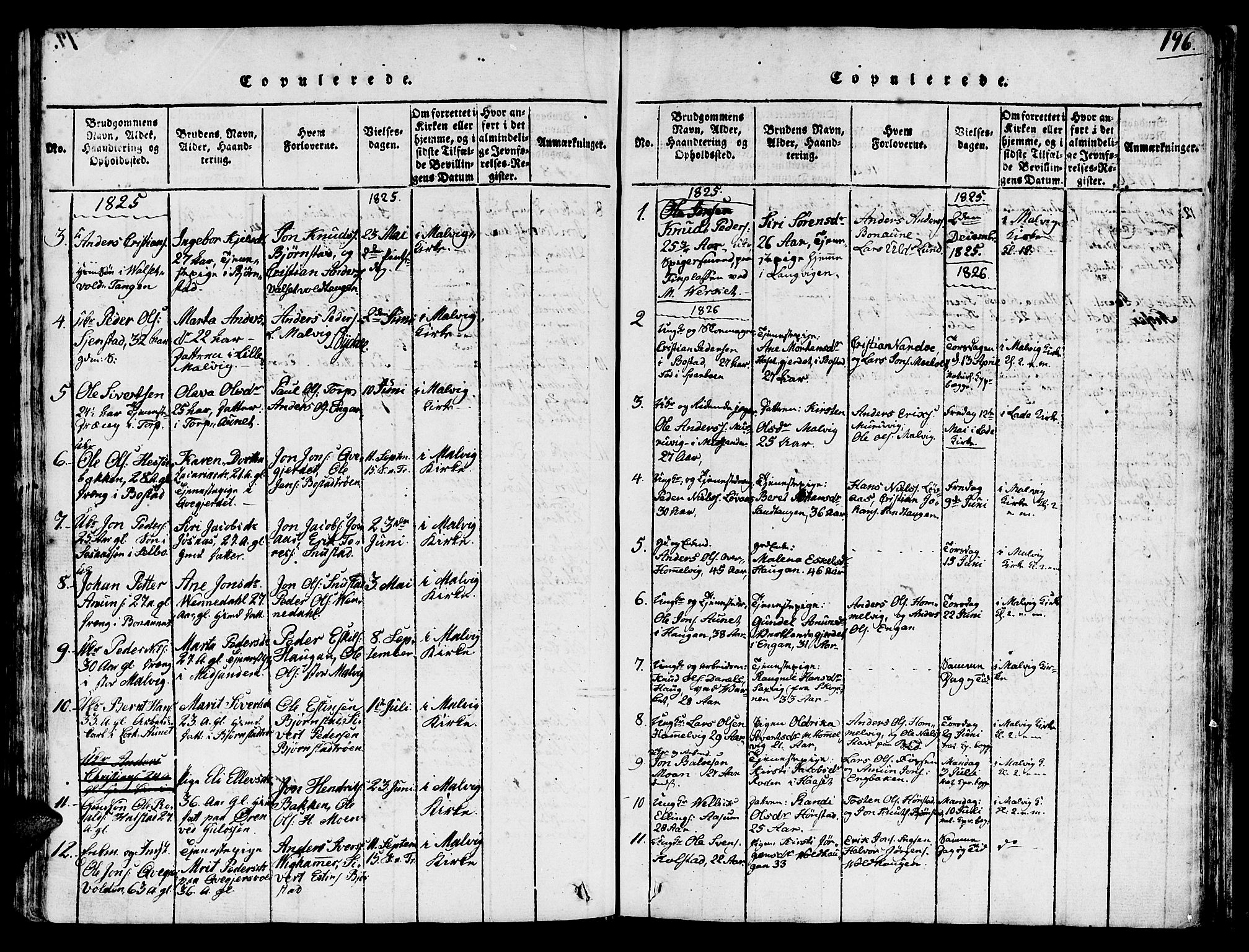 Ministerialprotokoller, klokkerbøker og fødselsregistre - Sør-Trøndelag, SAT/A-1456/616/L0420: Parish register (copy) no. 616C03, 1817-1835, p. 196