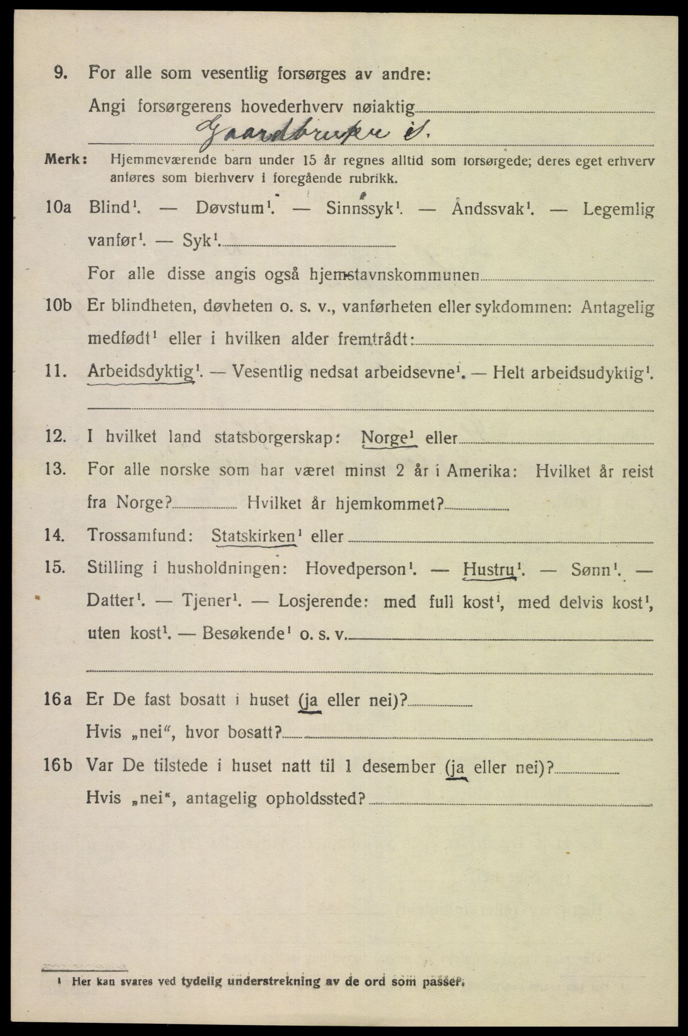 SAK, 1920 census for Spangereid, 1920, p. 3494